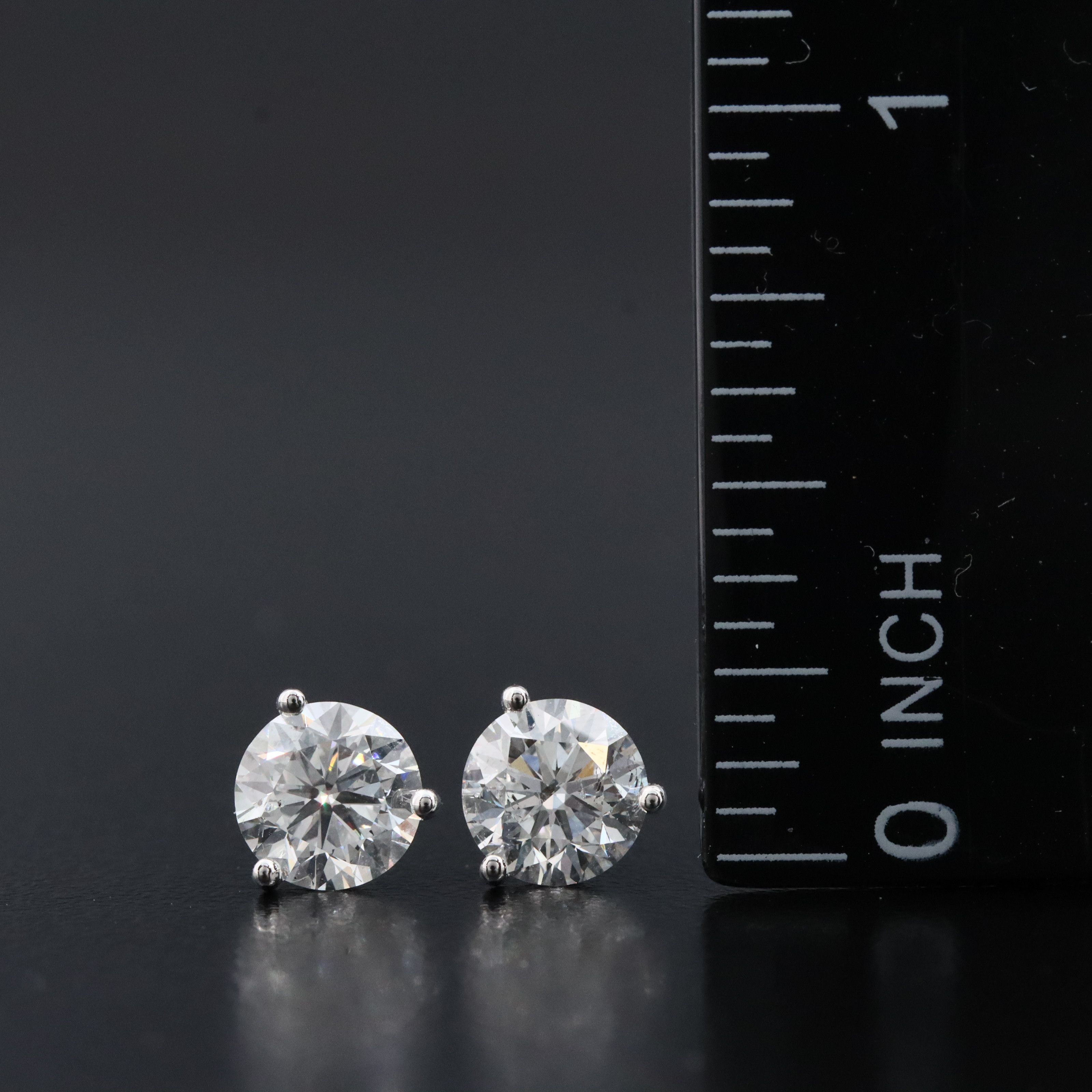 10K 2.00 CTW Lab Grown Diamond Martini-Set Stud Earrings