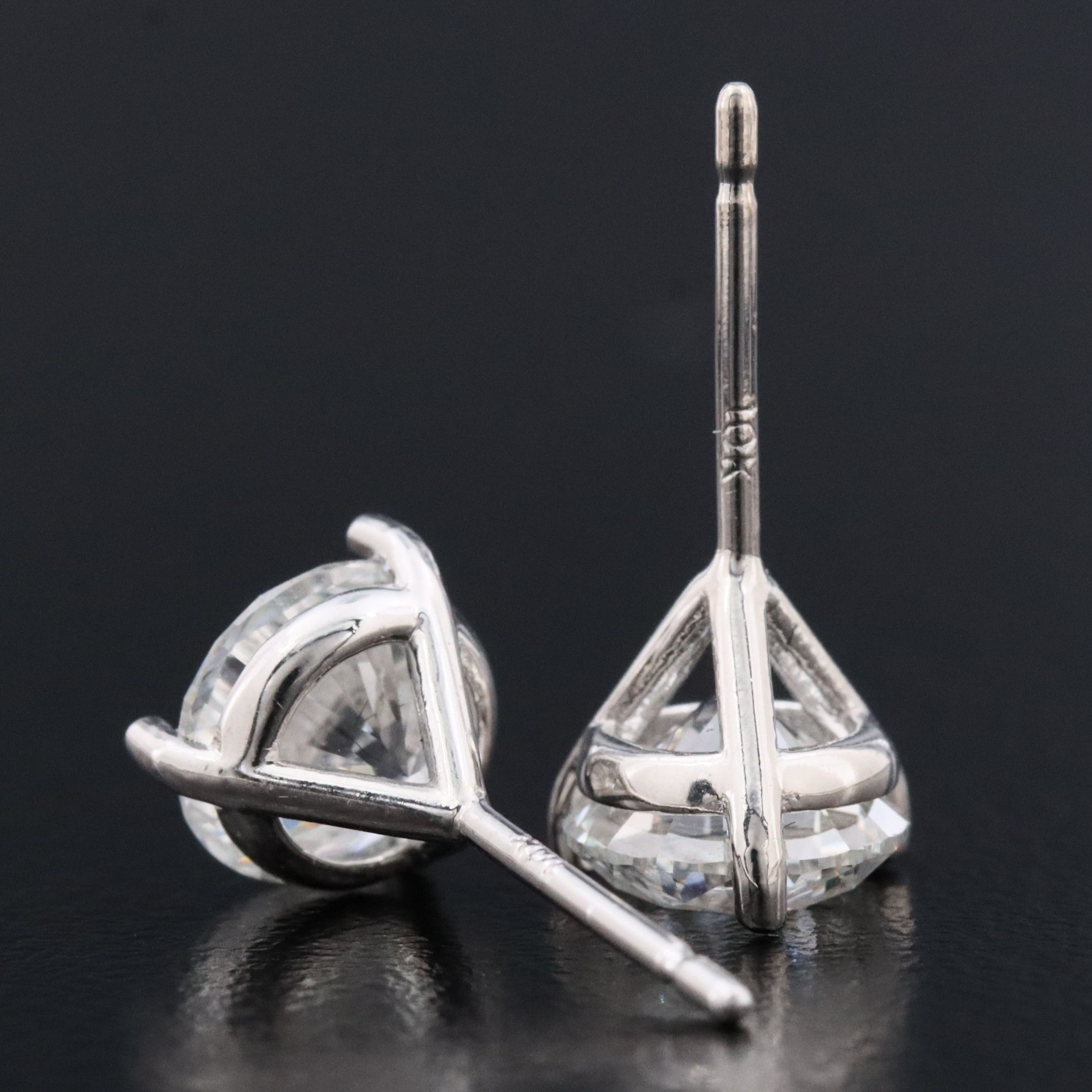 10K 2.00 CTW Lab Grown Diamond Martini-Set Stud Earrings