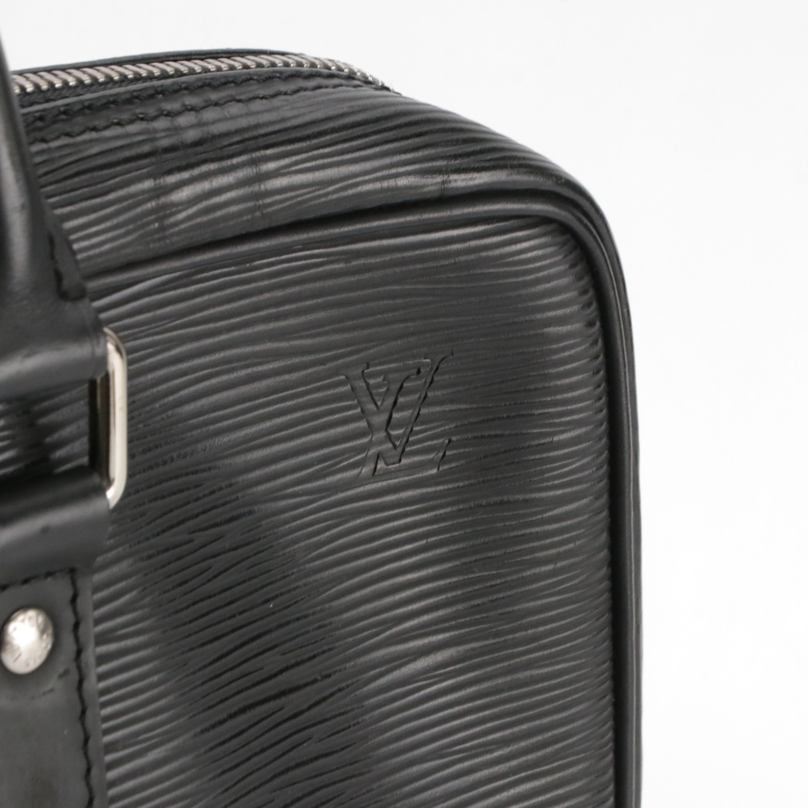Louis Vuitton Vivienne MM Briefcase Bag in Black Epi and Smooth Leather
