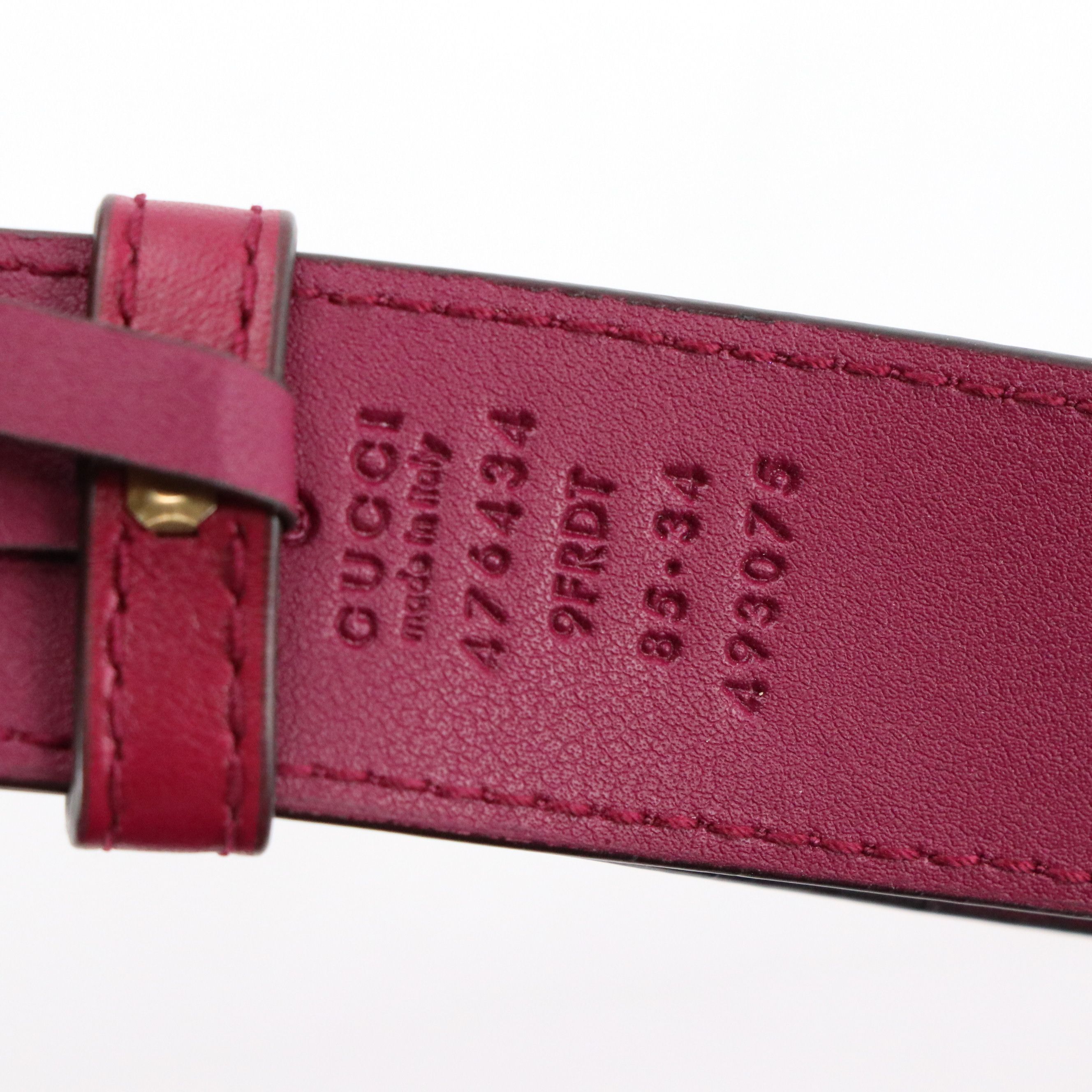 Gucci GG Marmont Belt Bag in Magenta Matelassé Chevron Velvet and Leather