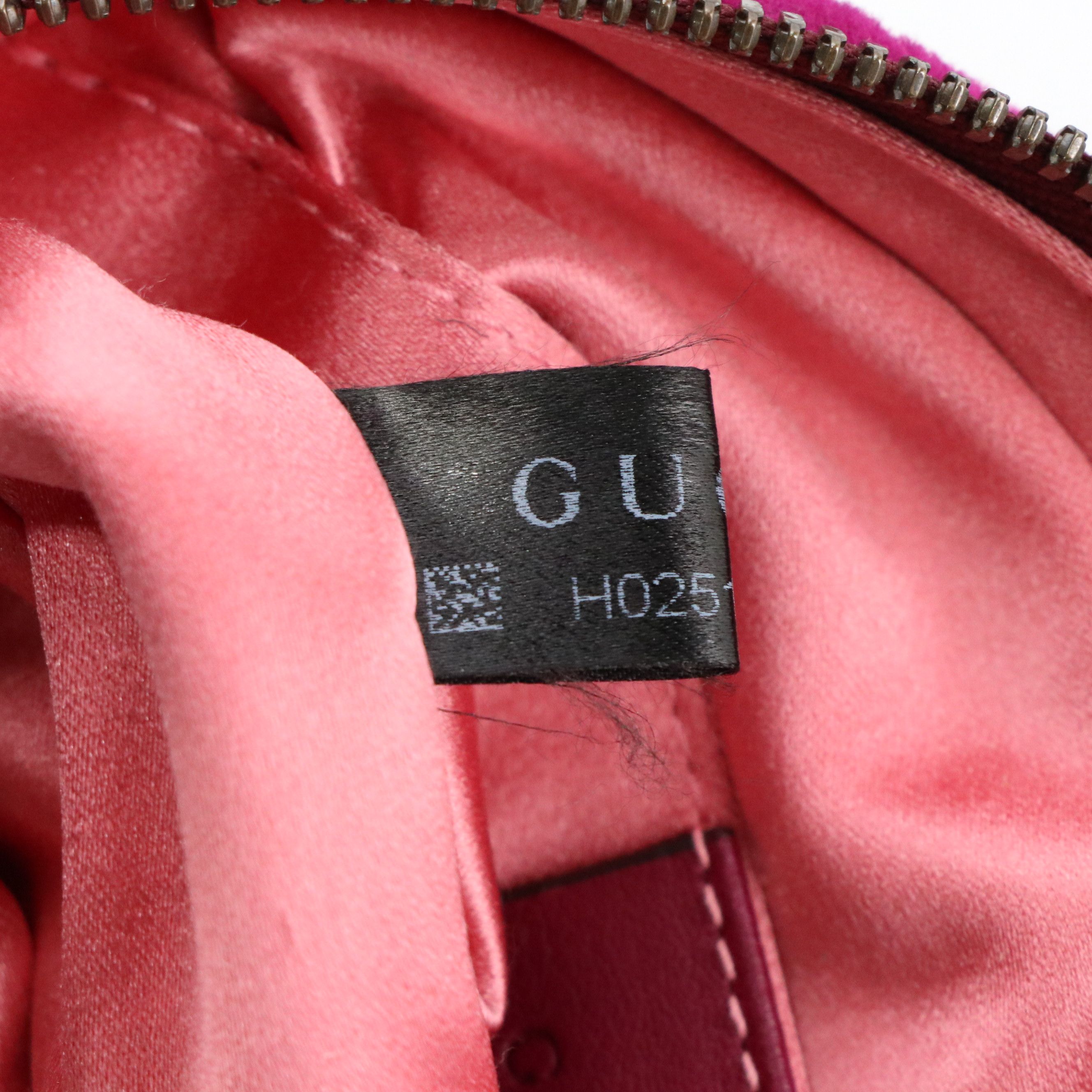 Gucci GG Marmont Belt Bag in Magenta Matelassé Chevron Velvet and Leather