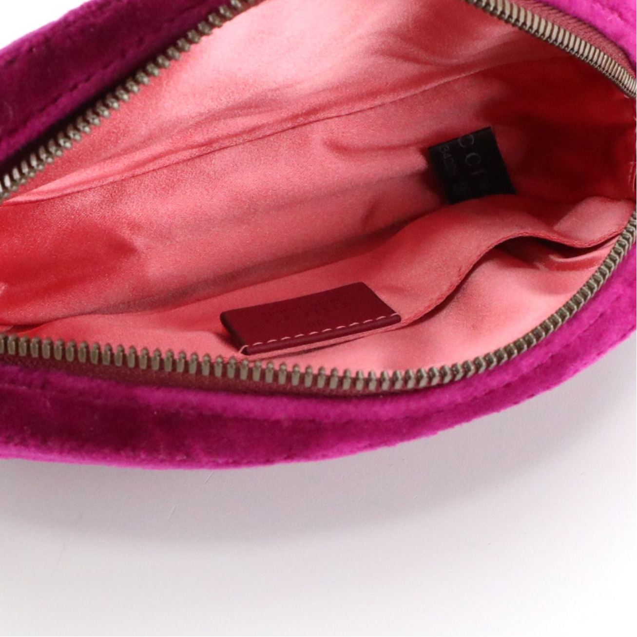Gucci GG Marmont Belt Bag in Magenta Matelassé Chevron Velvet and Leather
