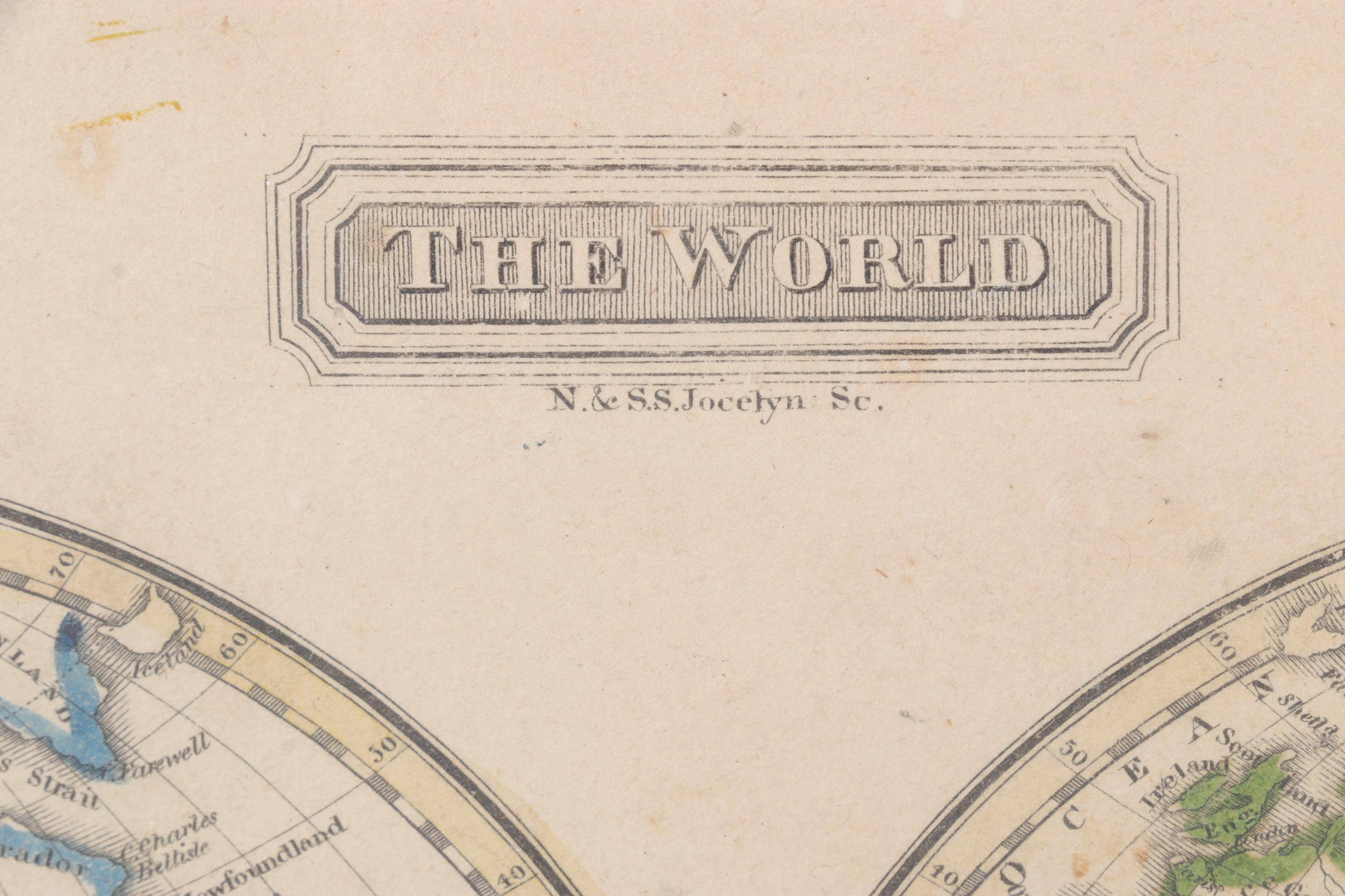 Guthries Geography Hand-colored Engraving "The World," 1825