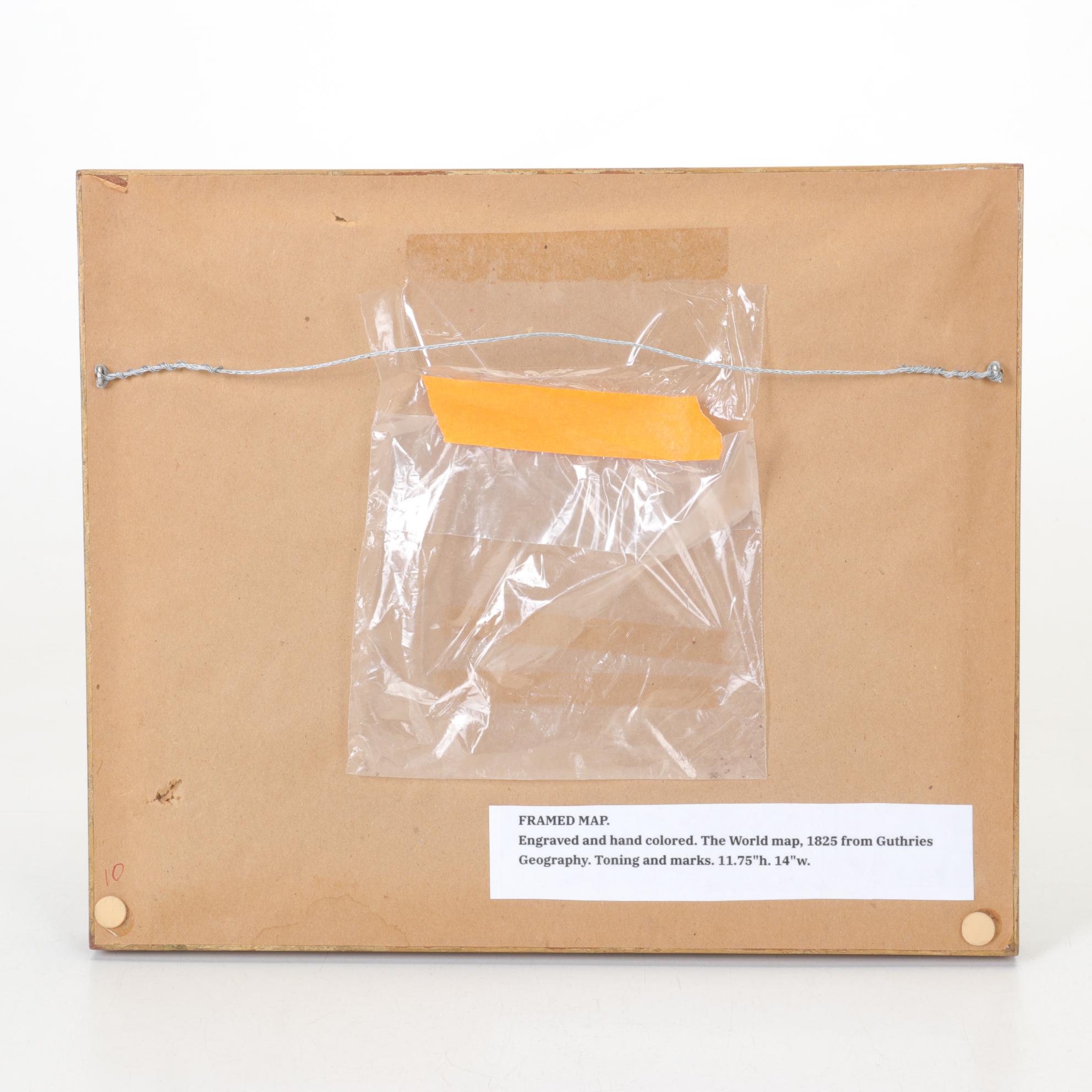 Guthries Geography Hand-colored Engraving "The World," 1825