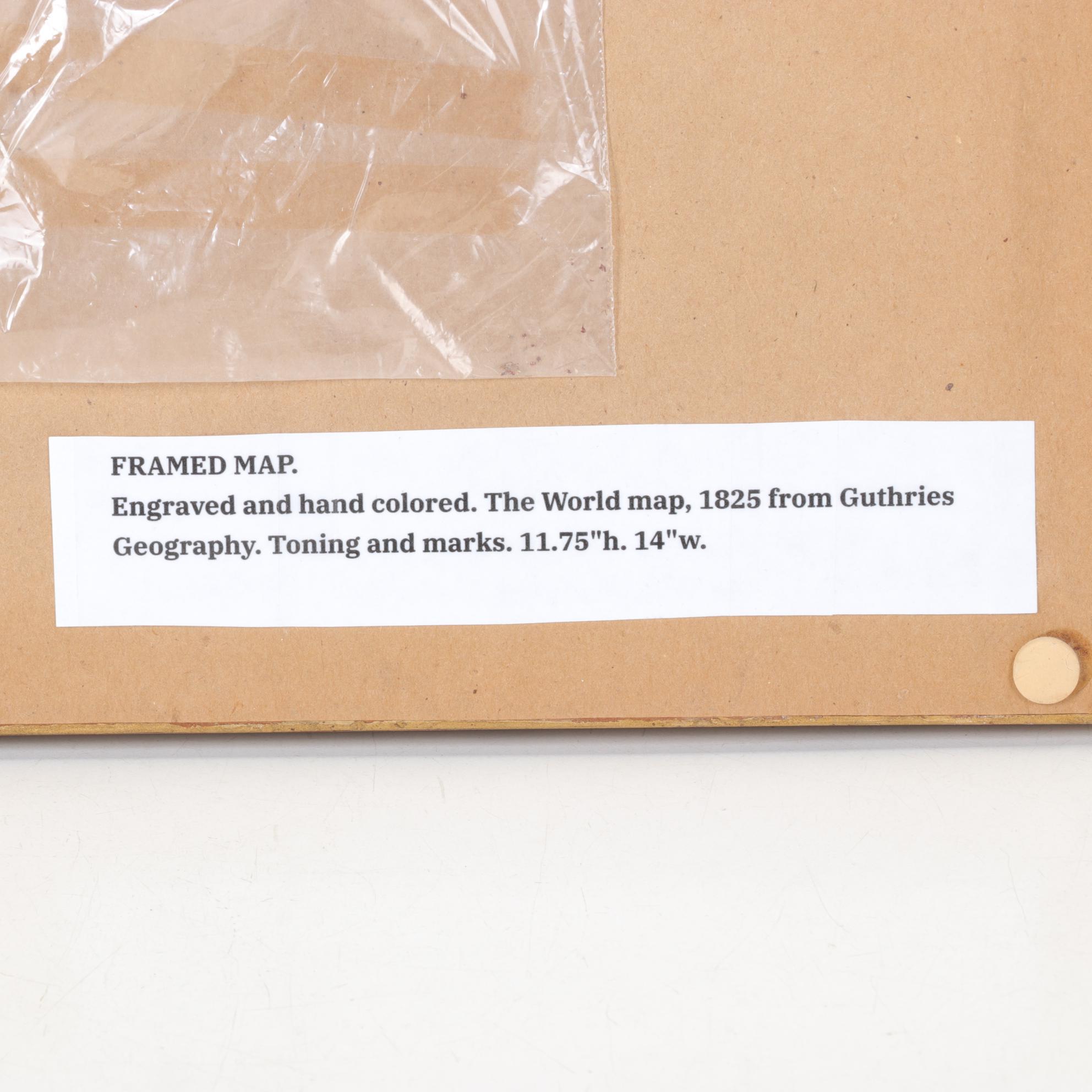 Guthries Geography Hand-colored Engraving "The World," 1825