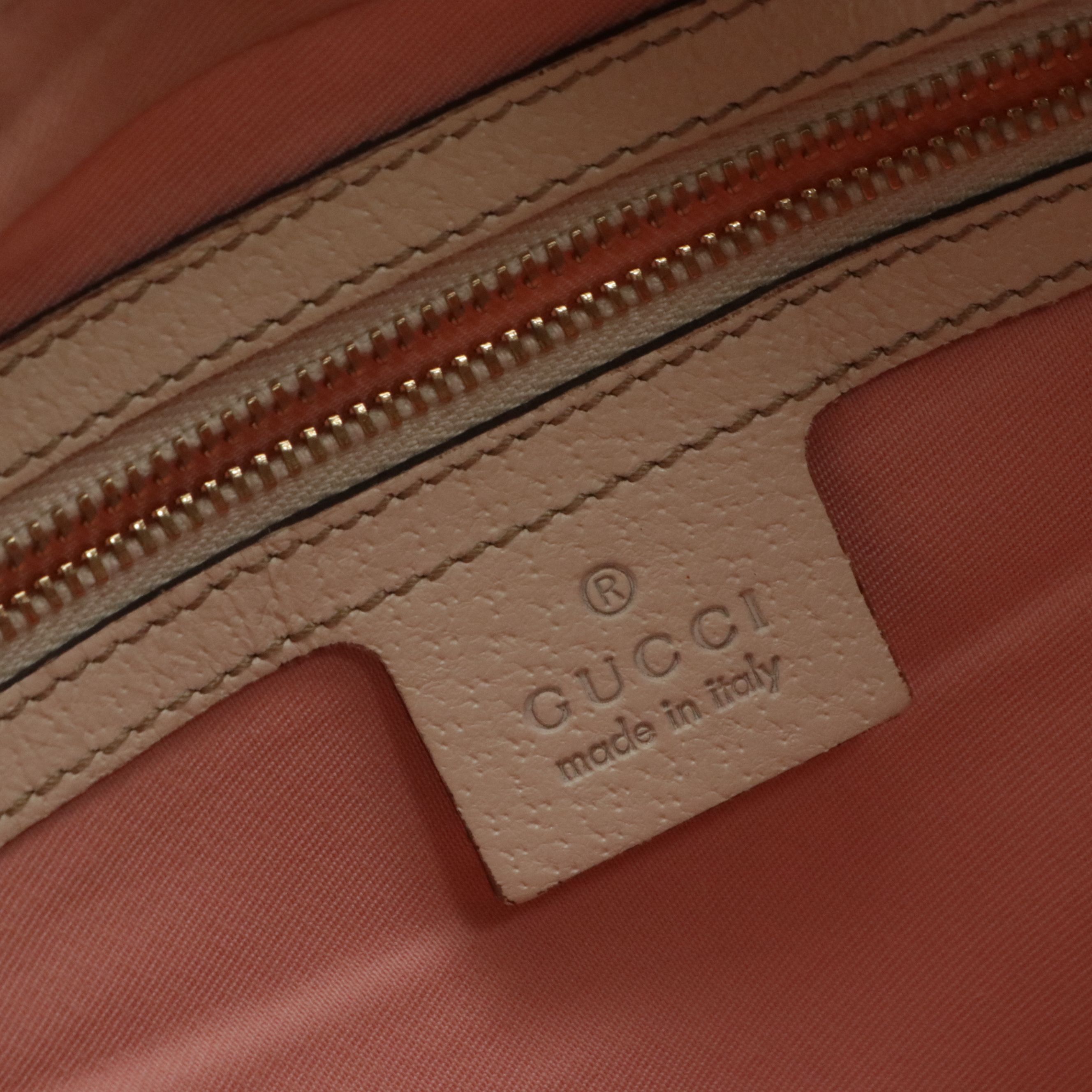 Gucci Chain Print Satin and Cinghiale Leather Charmy Hobo Bag