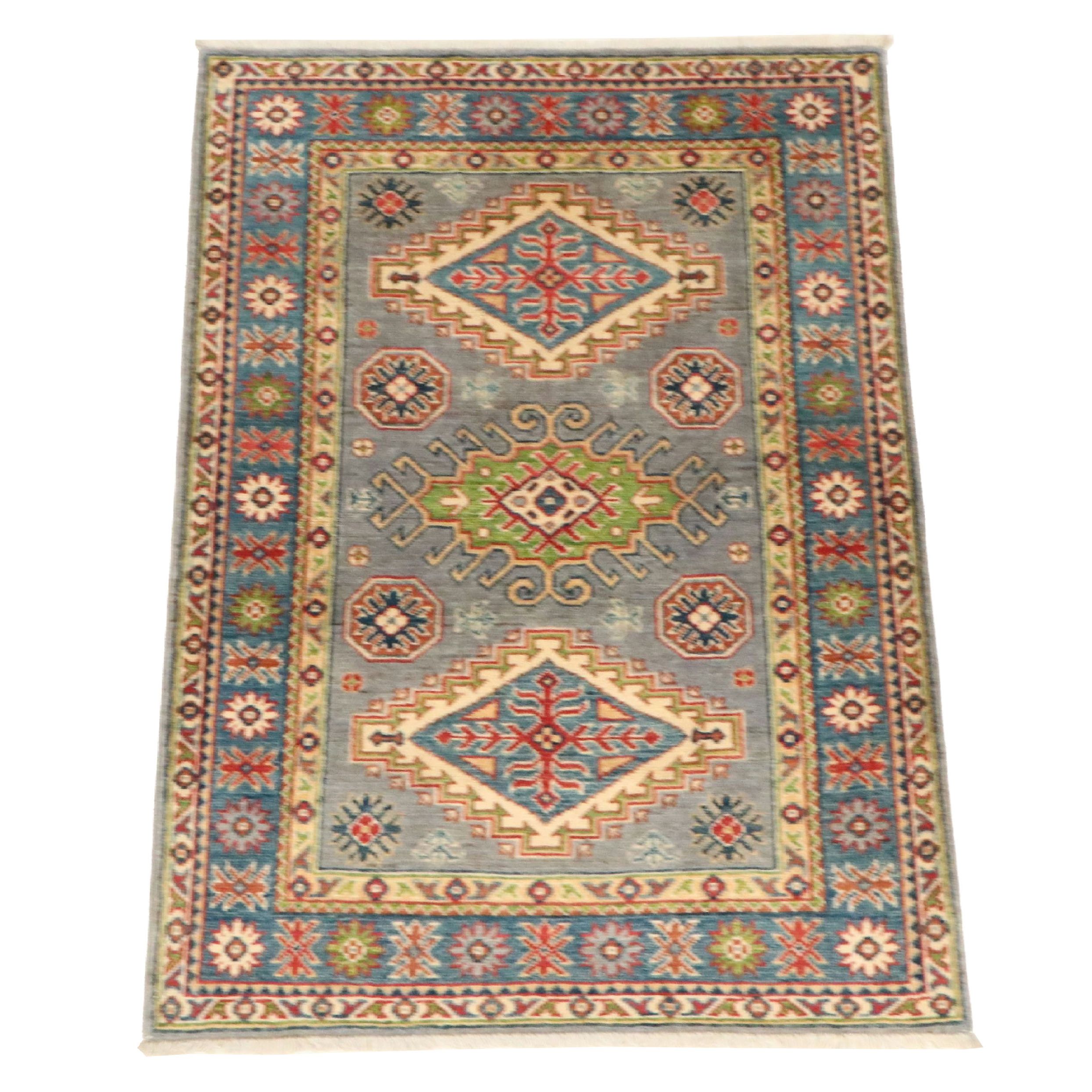 3'4 x 4'11 Hand-Knotted Pakistani Kazak Accent Rug