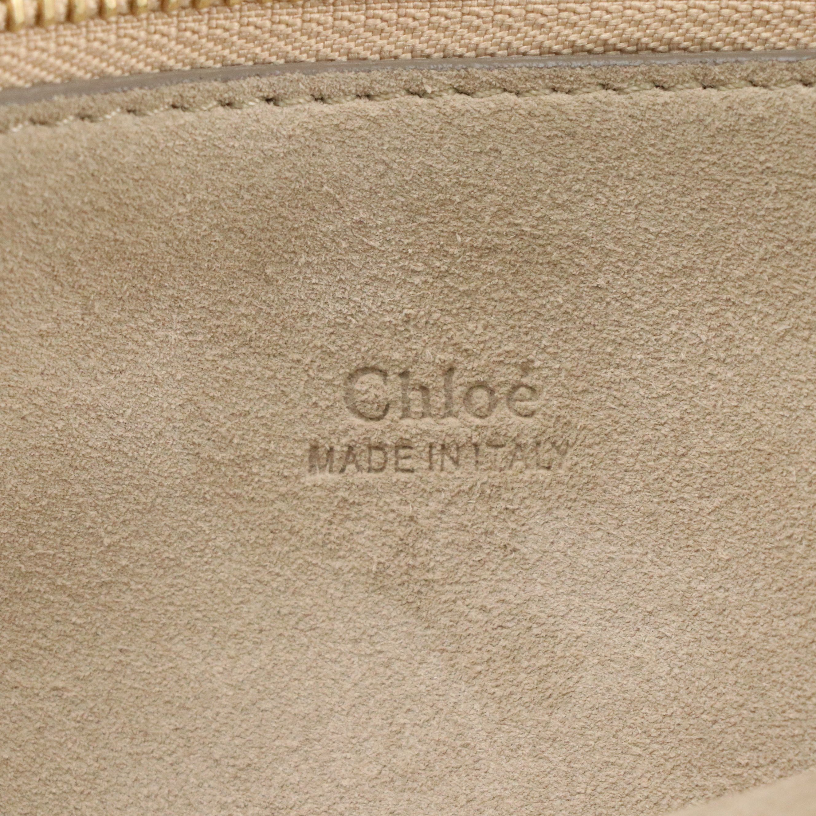 Chloé Medium Faye Shoulder Bag in Cloudy Blue Calfskin Leather and Suede