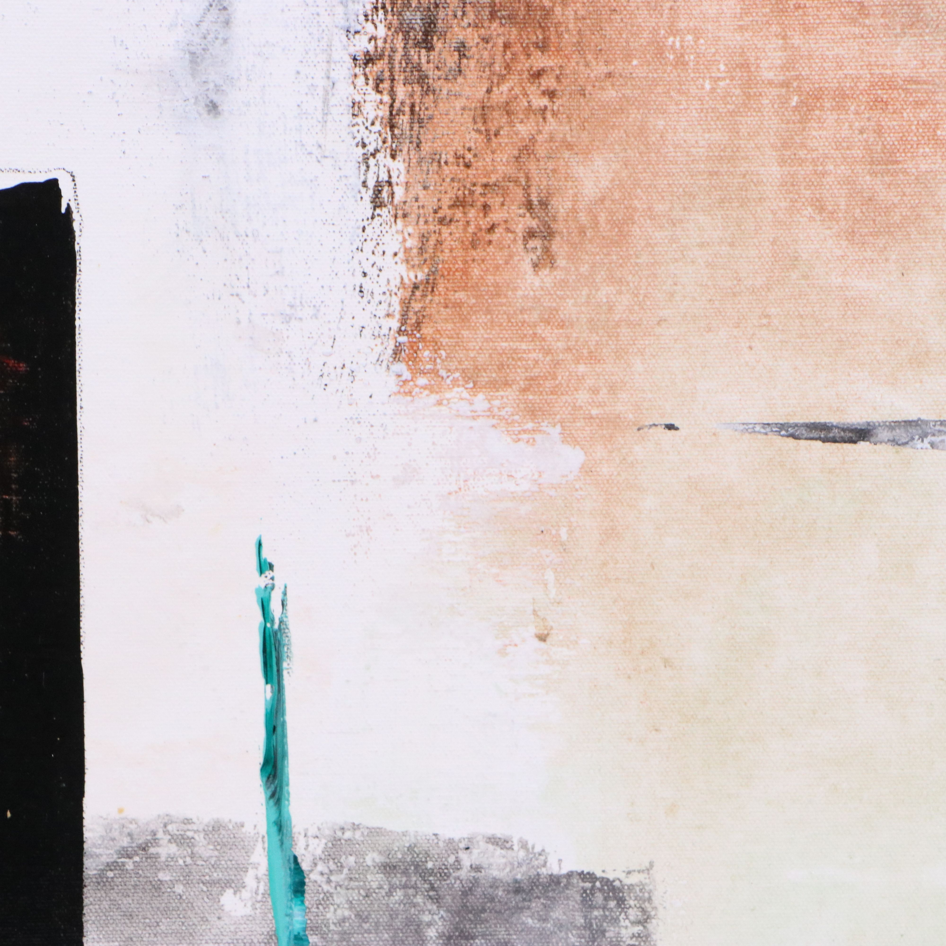 J. England Oil PAinting "Up Town," Late 20th Century