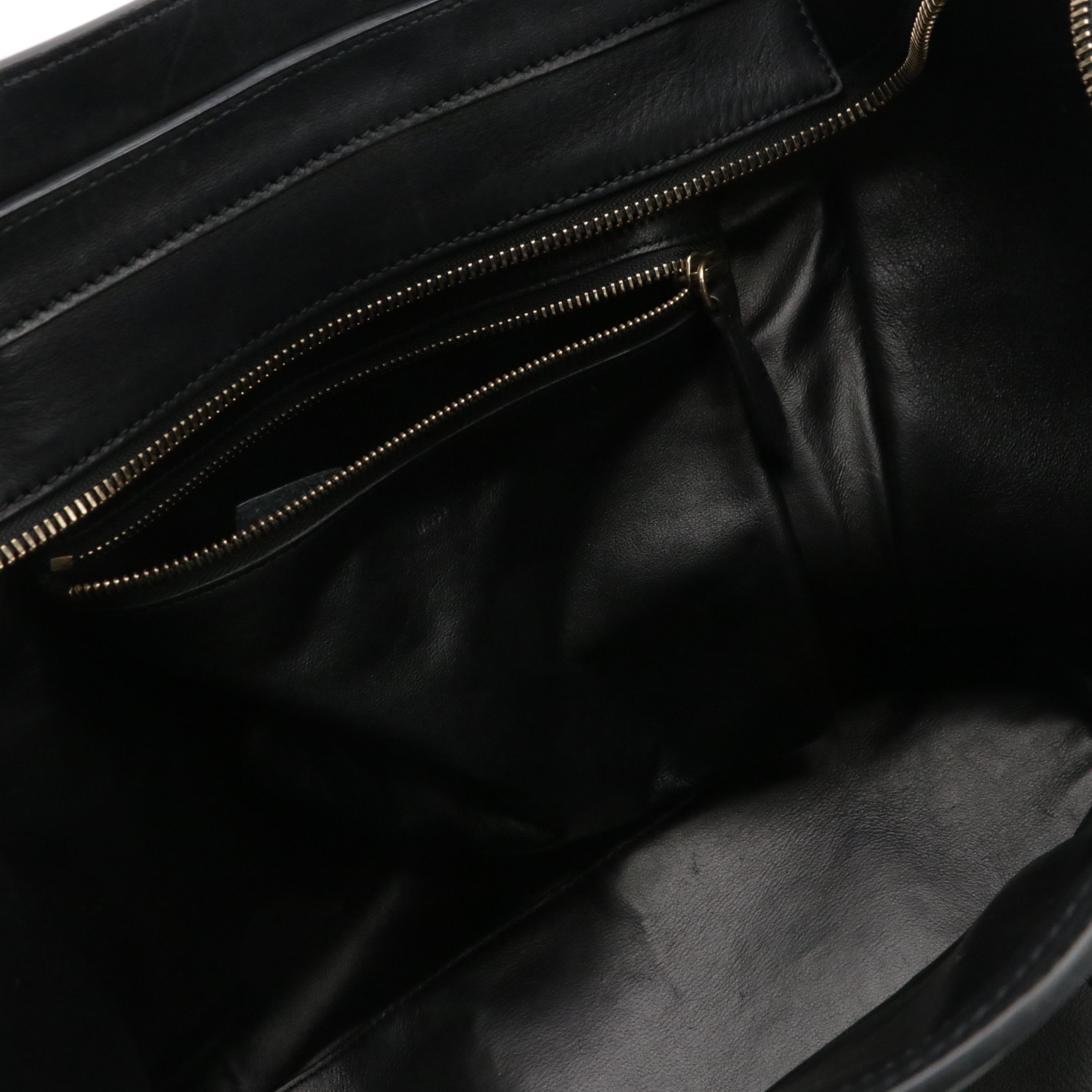 Celine Mini Luggage Tote Bag in Black Calfskin Leather