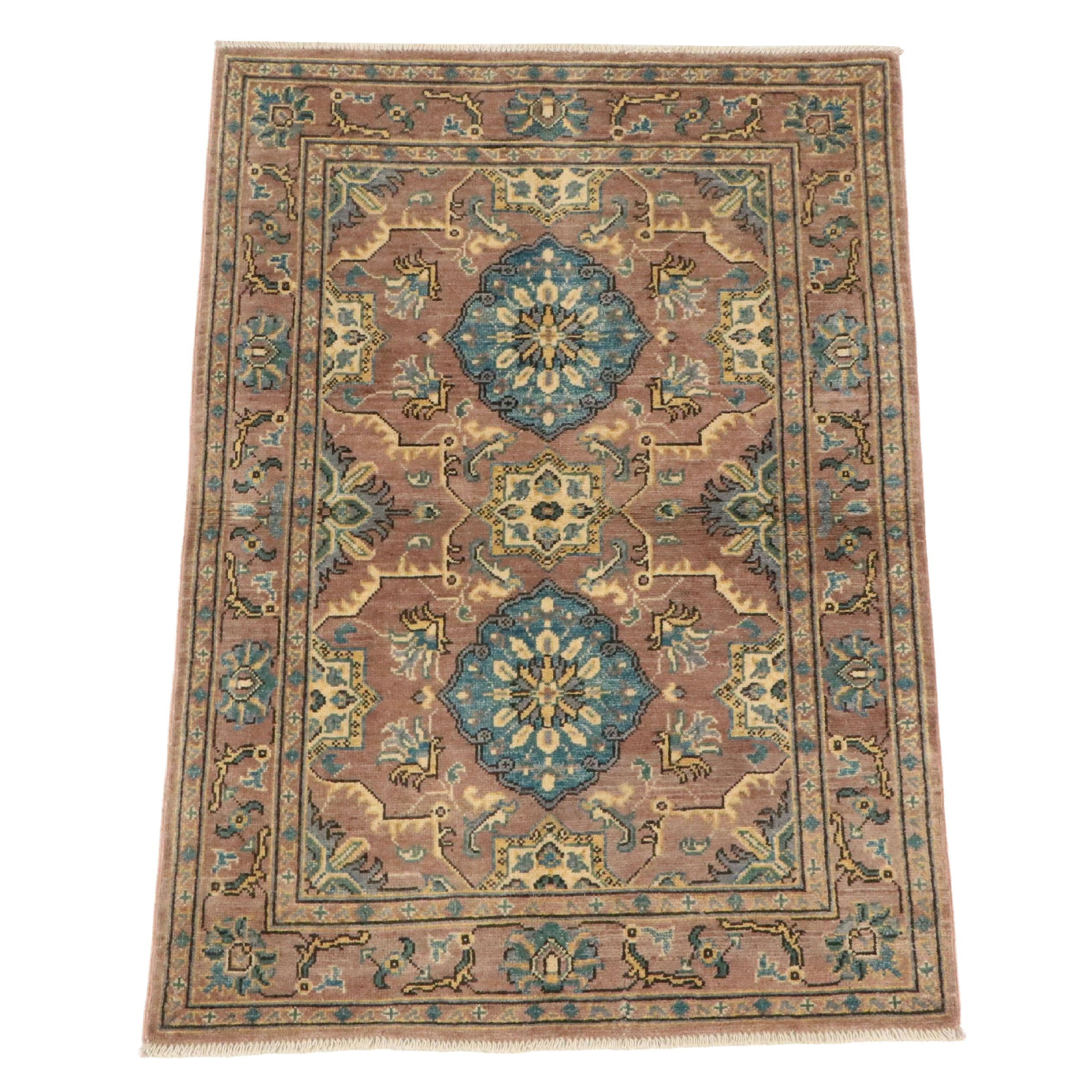 3'2 x 4'8 Hand-Knotted Kazak Style Accent Rug