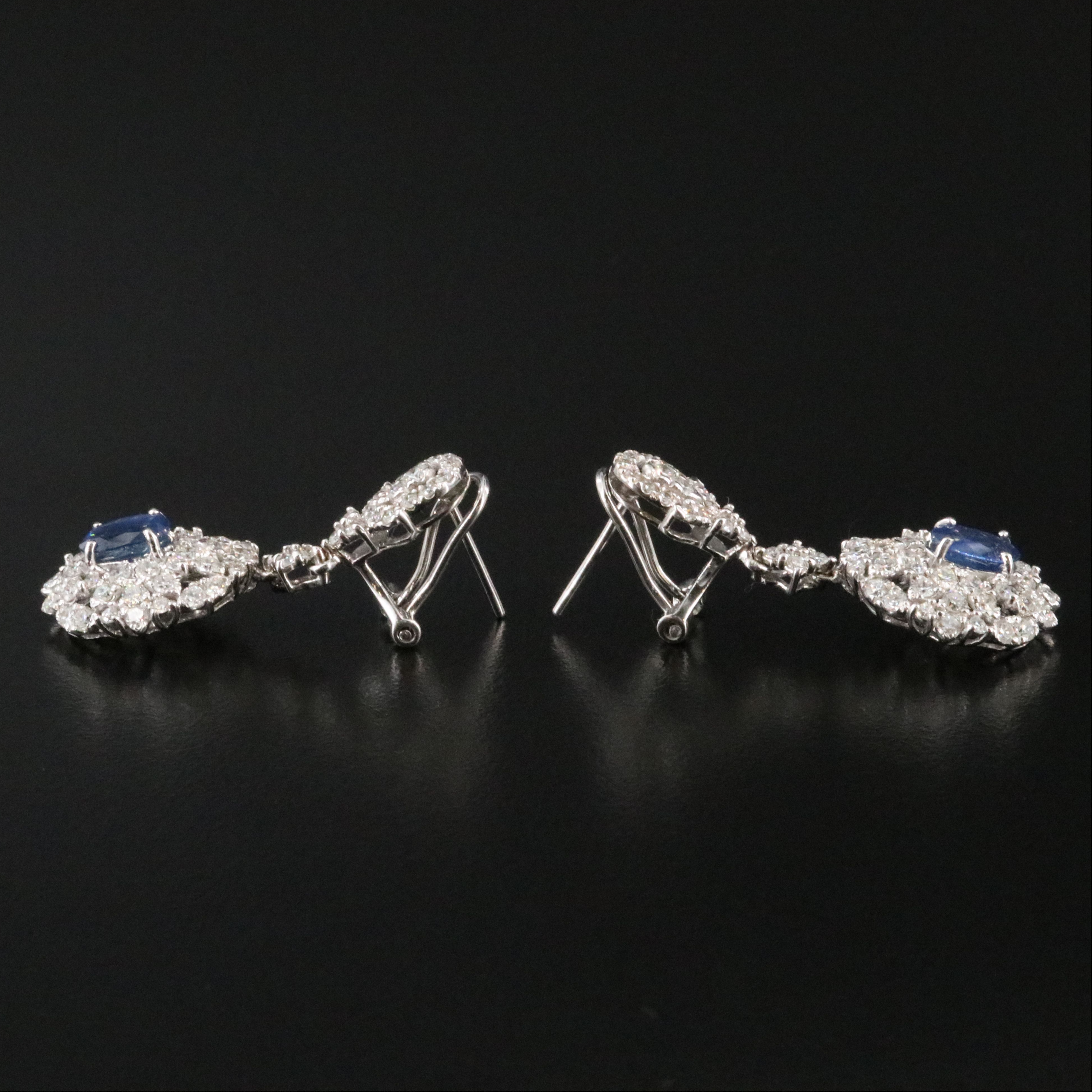 Michael Christoff 18K 2.32 CTW Sapphire and 2.72 CTW Diamond Drop Earrings