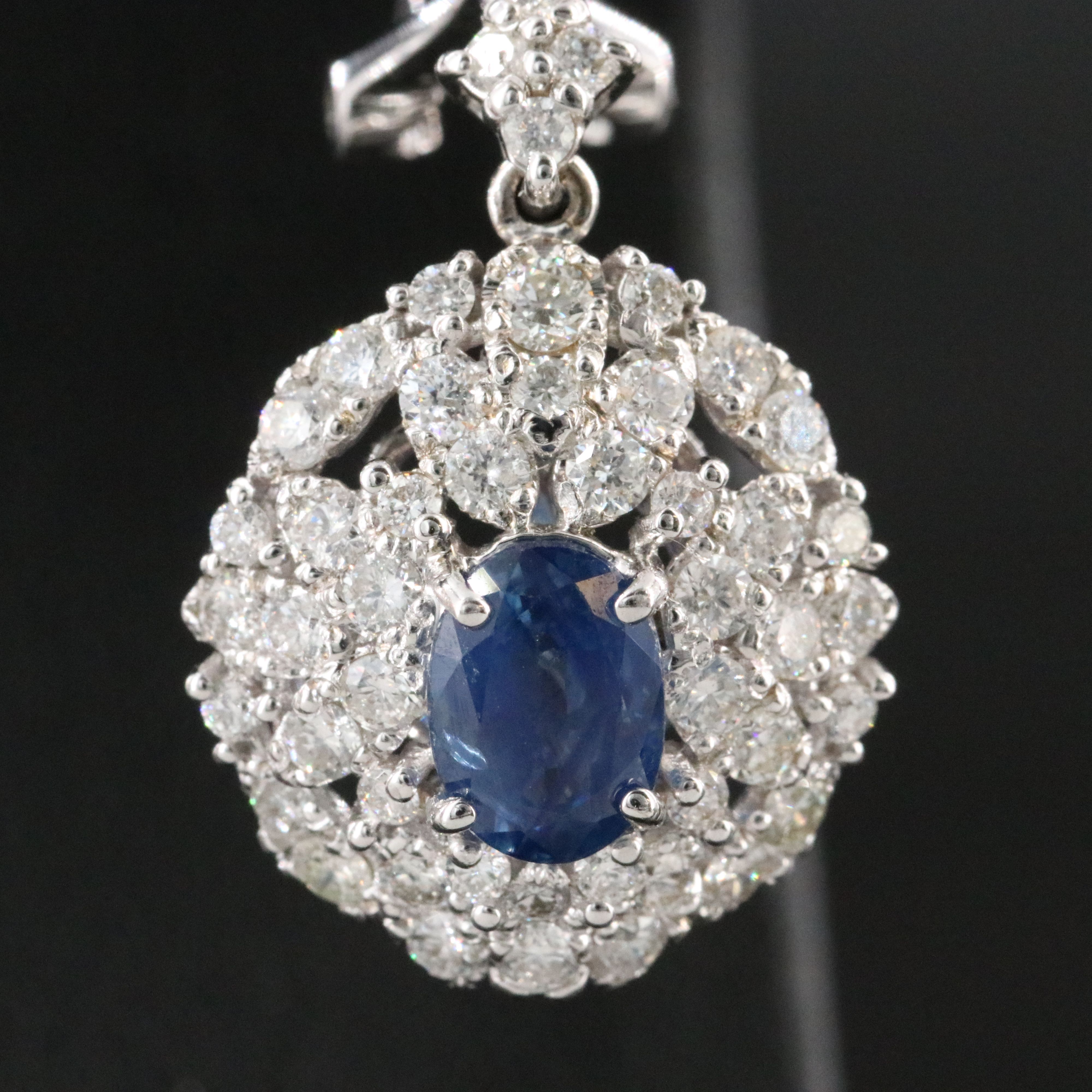 Michael Christoff 18K 2.32 CTW Sapphire and 2.72 CTW Diamond Drop Earrings