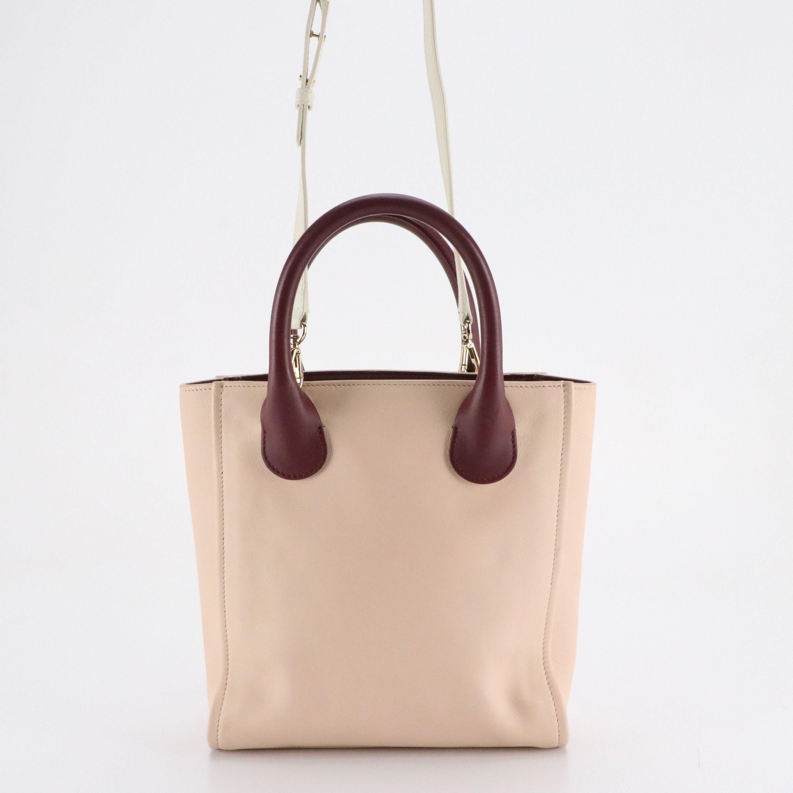 Chloé Small Joyce Two-Way Tote in Tricolor Calfskin Leather