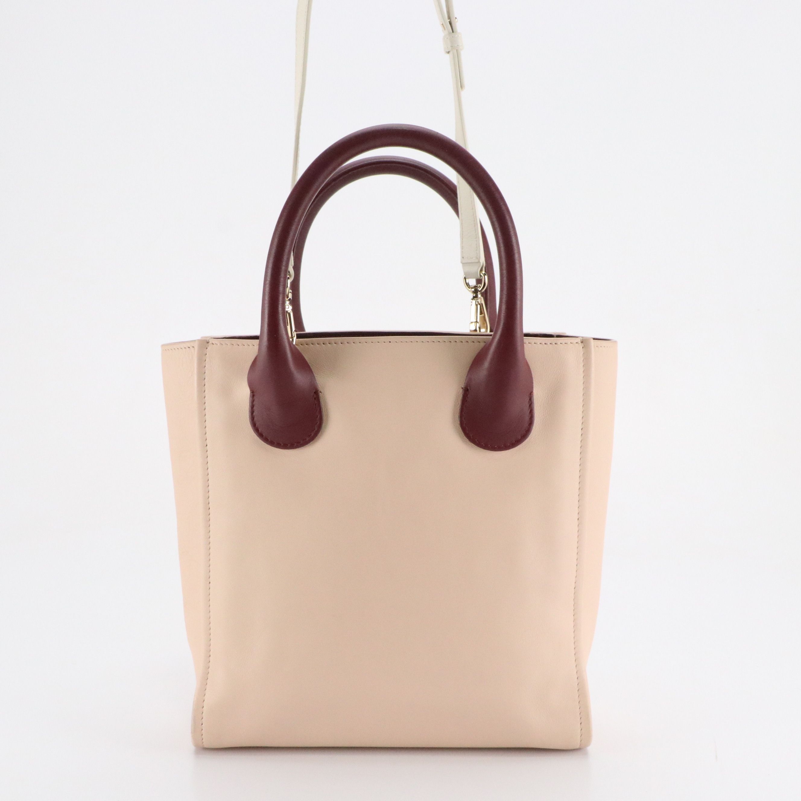 Chloé Small Joyce Two-Way Tote in Tricolor Calfskin Leather