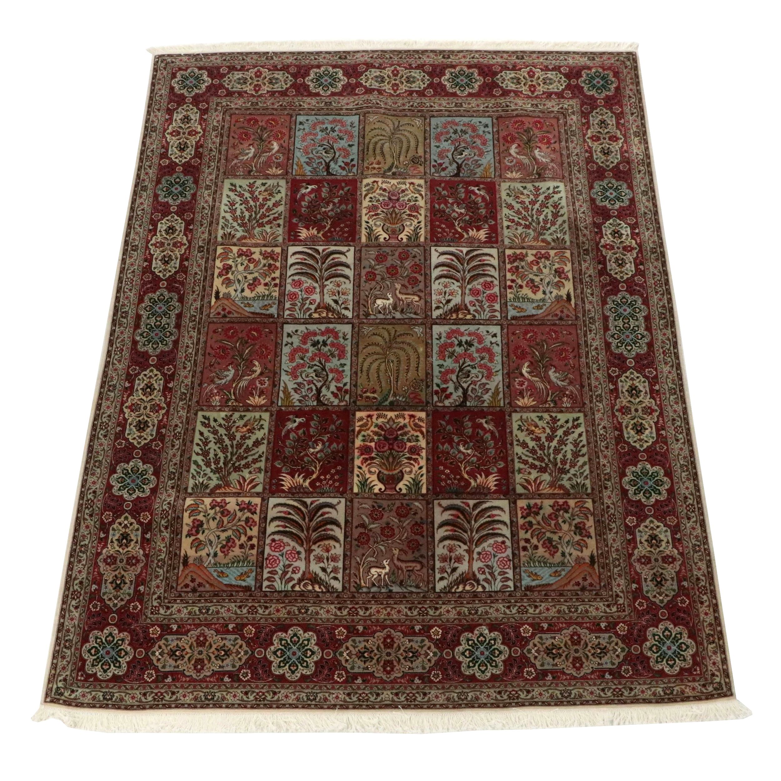 6'8 x 9'8 Hand-Knotted Persian Tabriz Silk Accented Area Rug