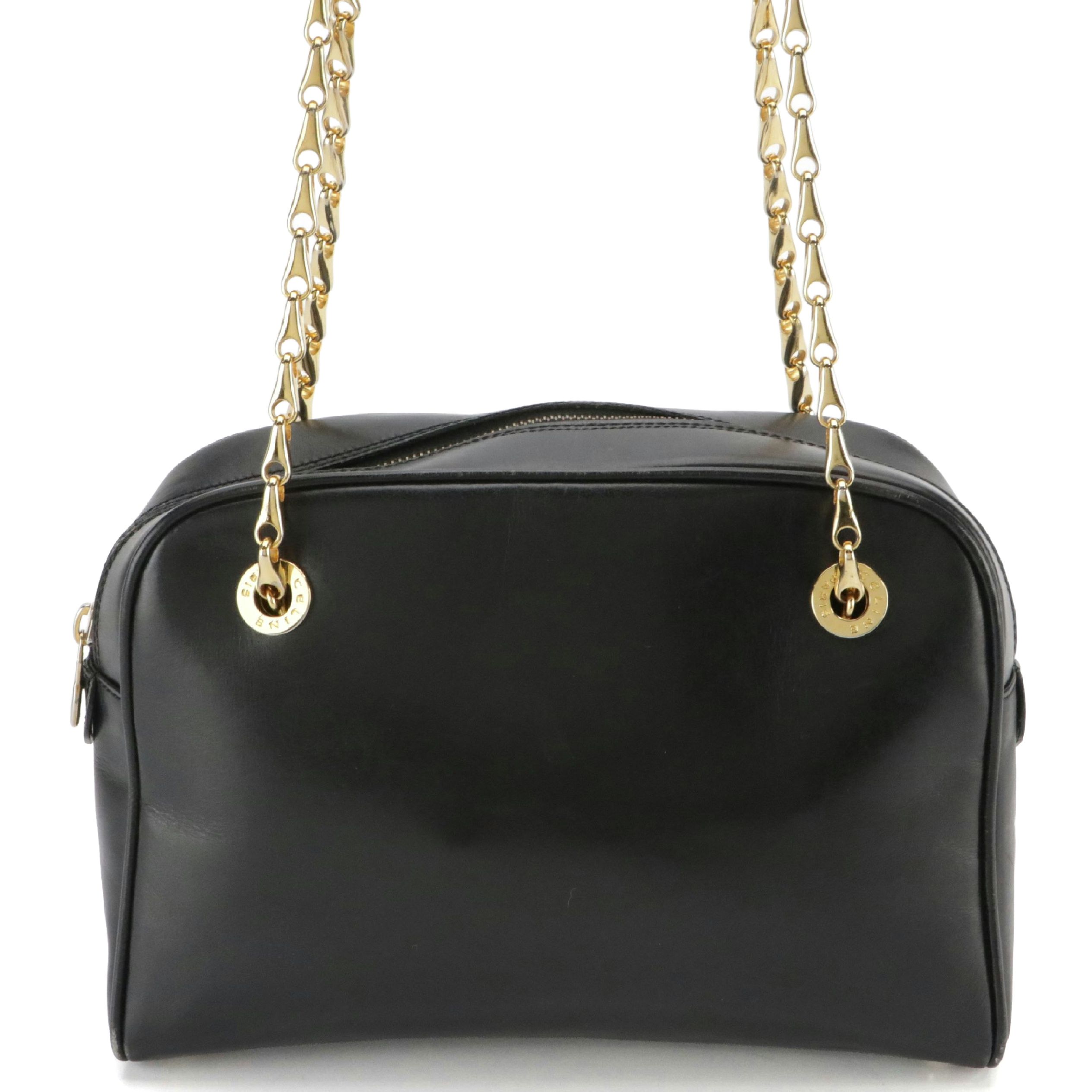 Celine Leather and Chain Strap Crossbody Bag