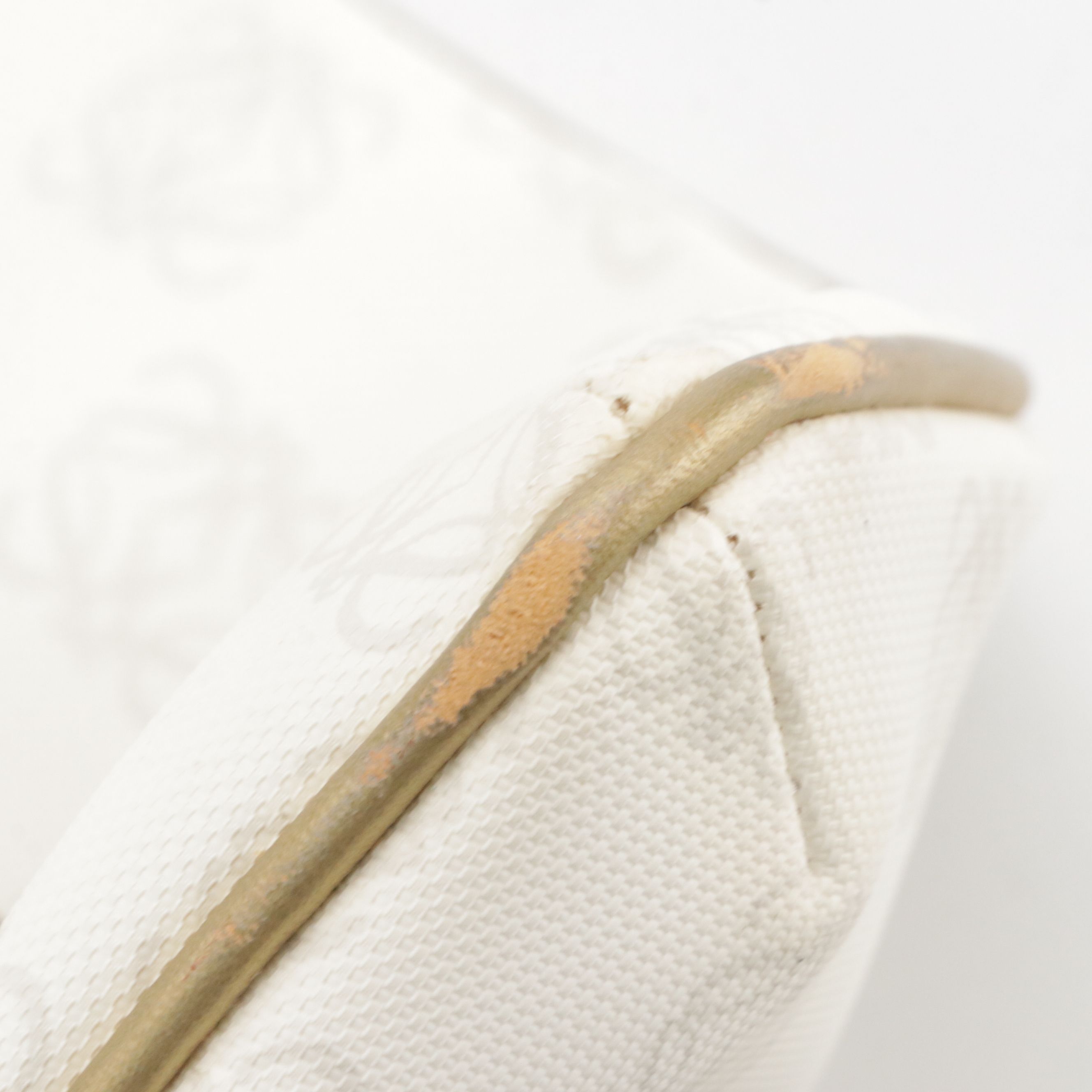 Loewe Top Handle Vertical Tote in White/Grey Anagram Canvas and Gold Leather