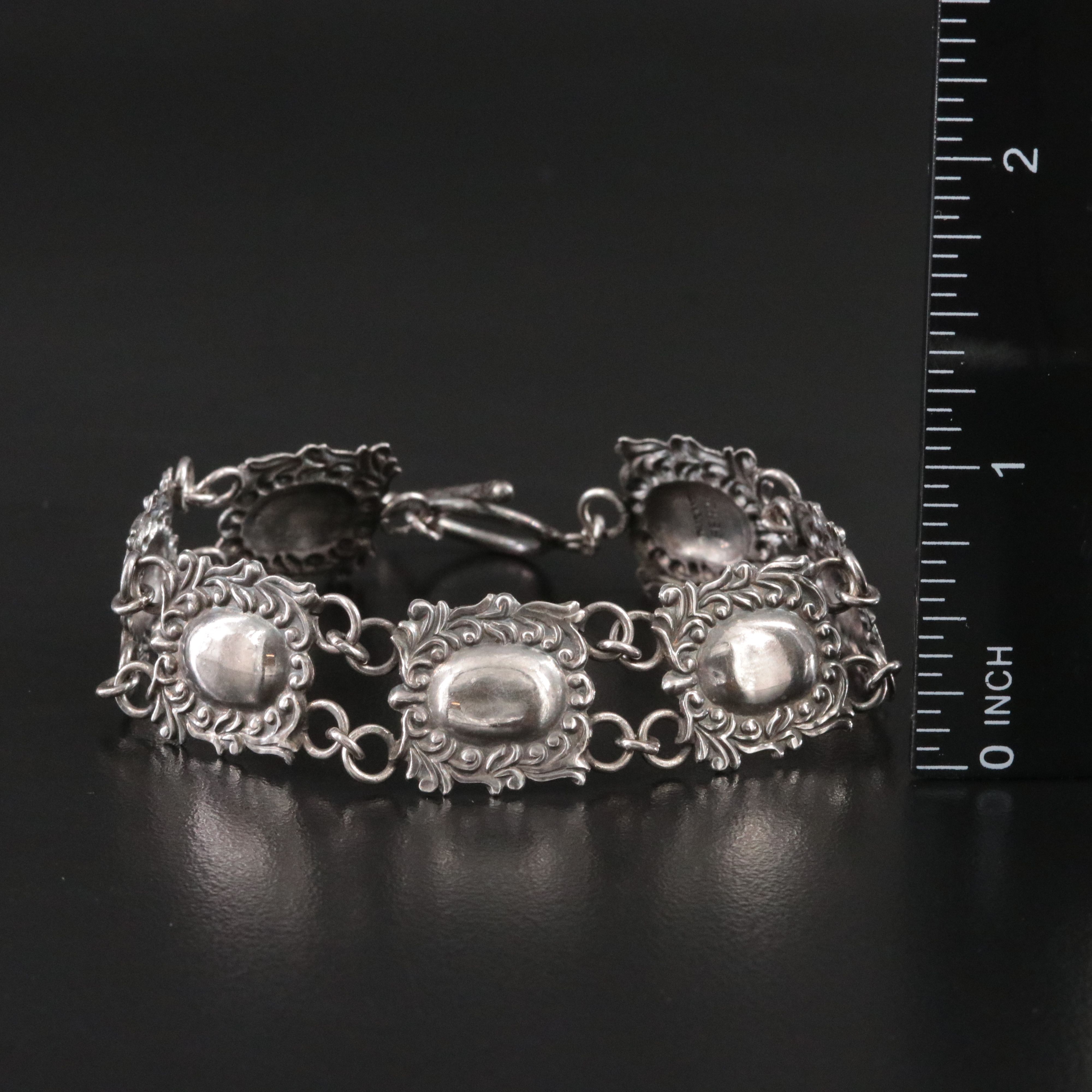 Vintage Sterling Square Panel Bracelet