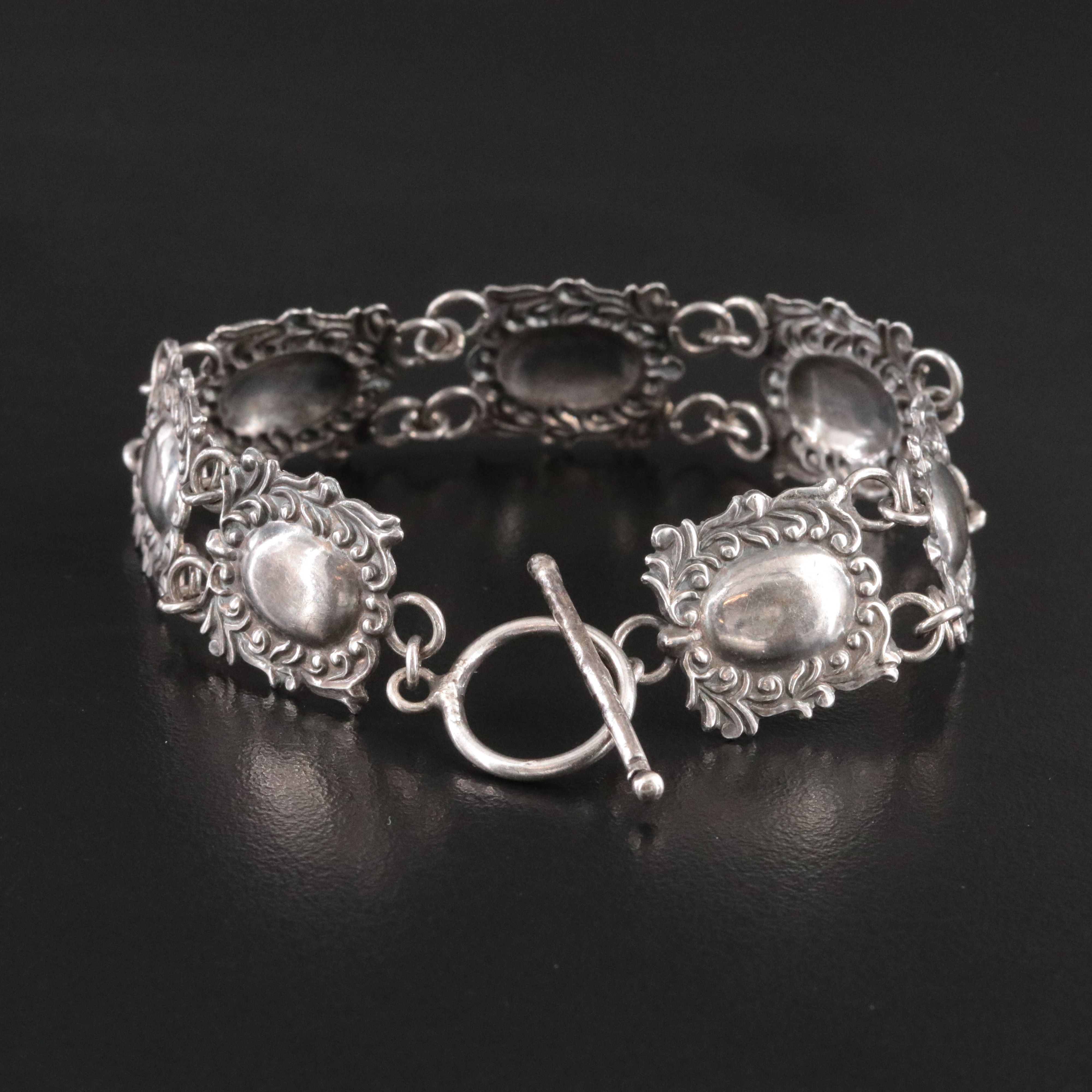 Vintage Sterling Square Panel Bracelet