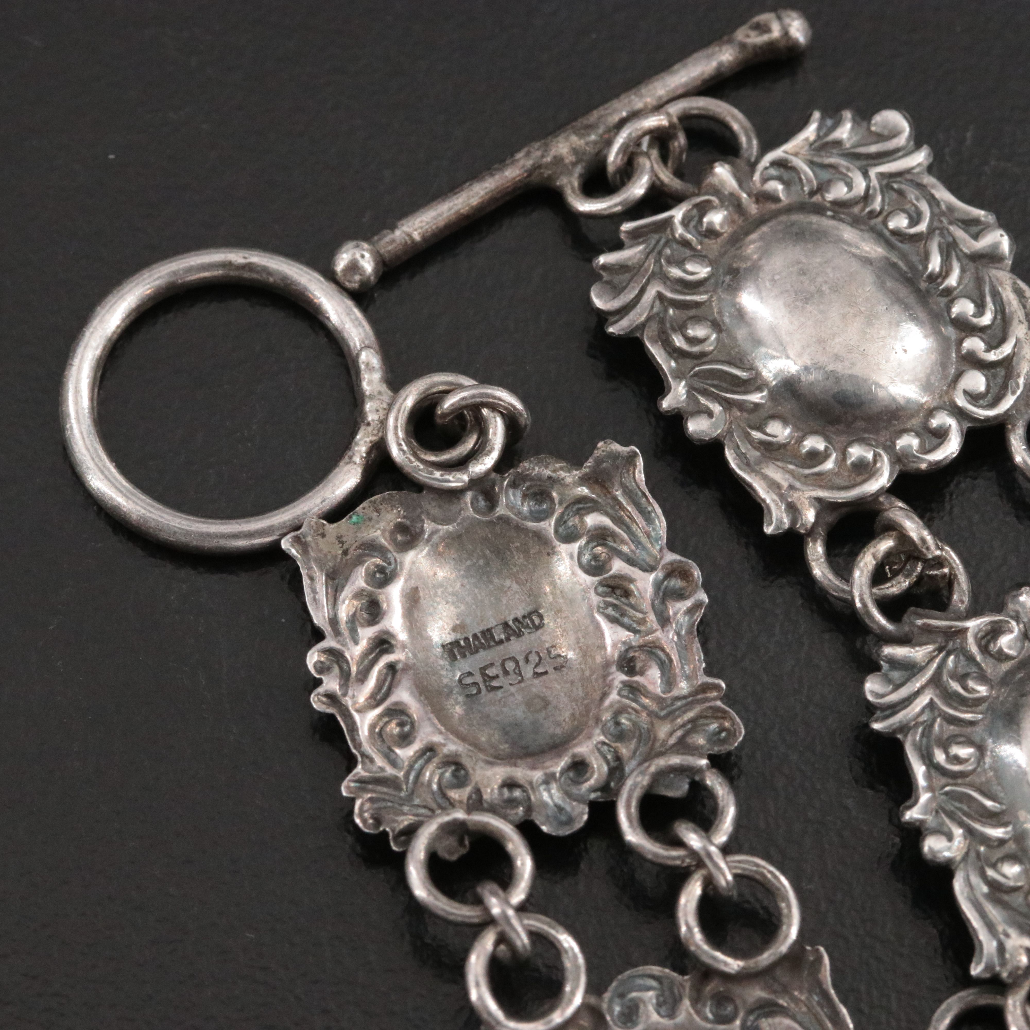 Vintage Sterling Square Panel Bracelet