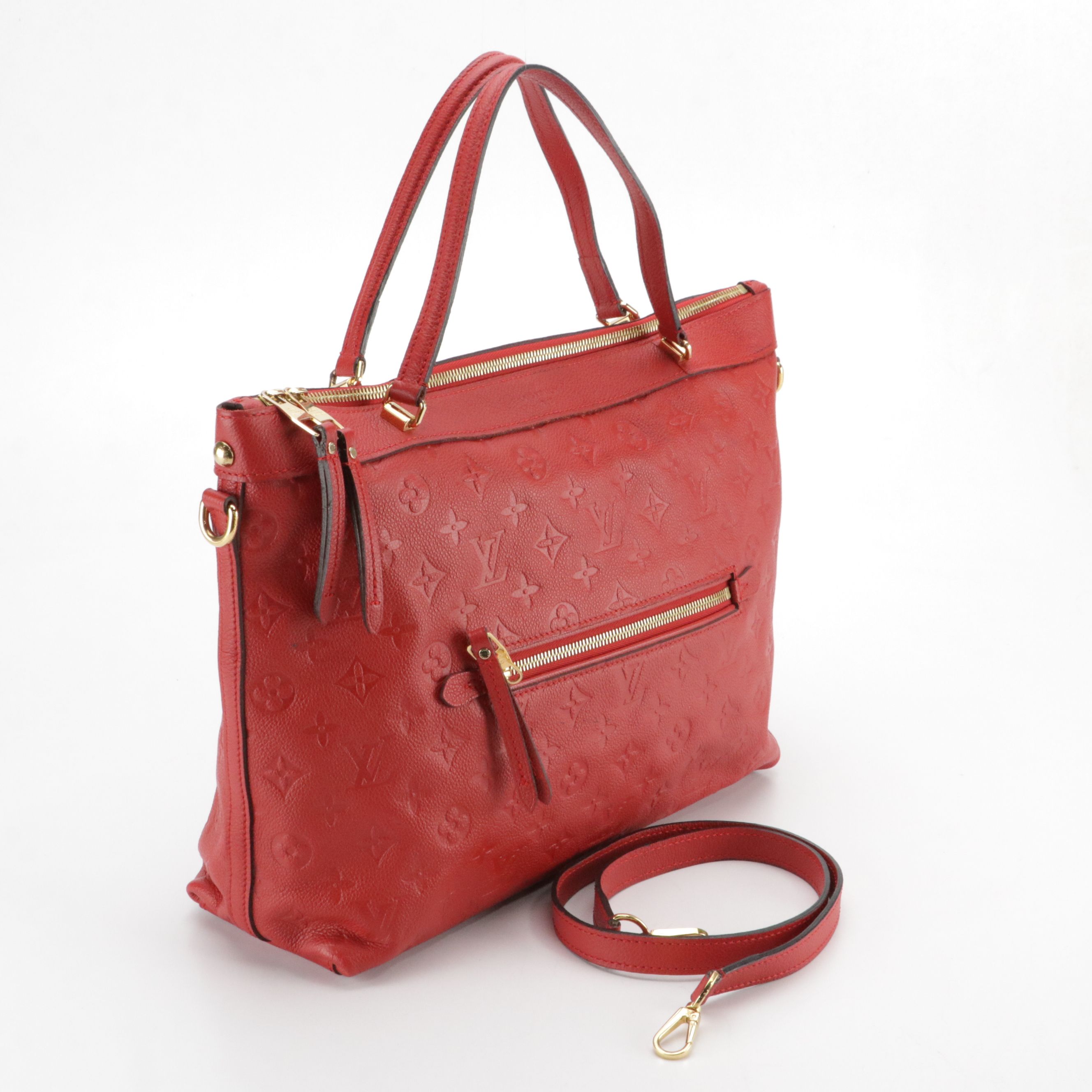 Louis Vuitton Bastille MM Two-Way Bag in Cherry Red Monogram Empreinte Leather
