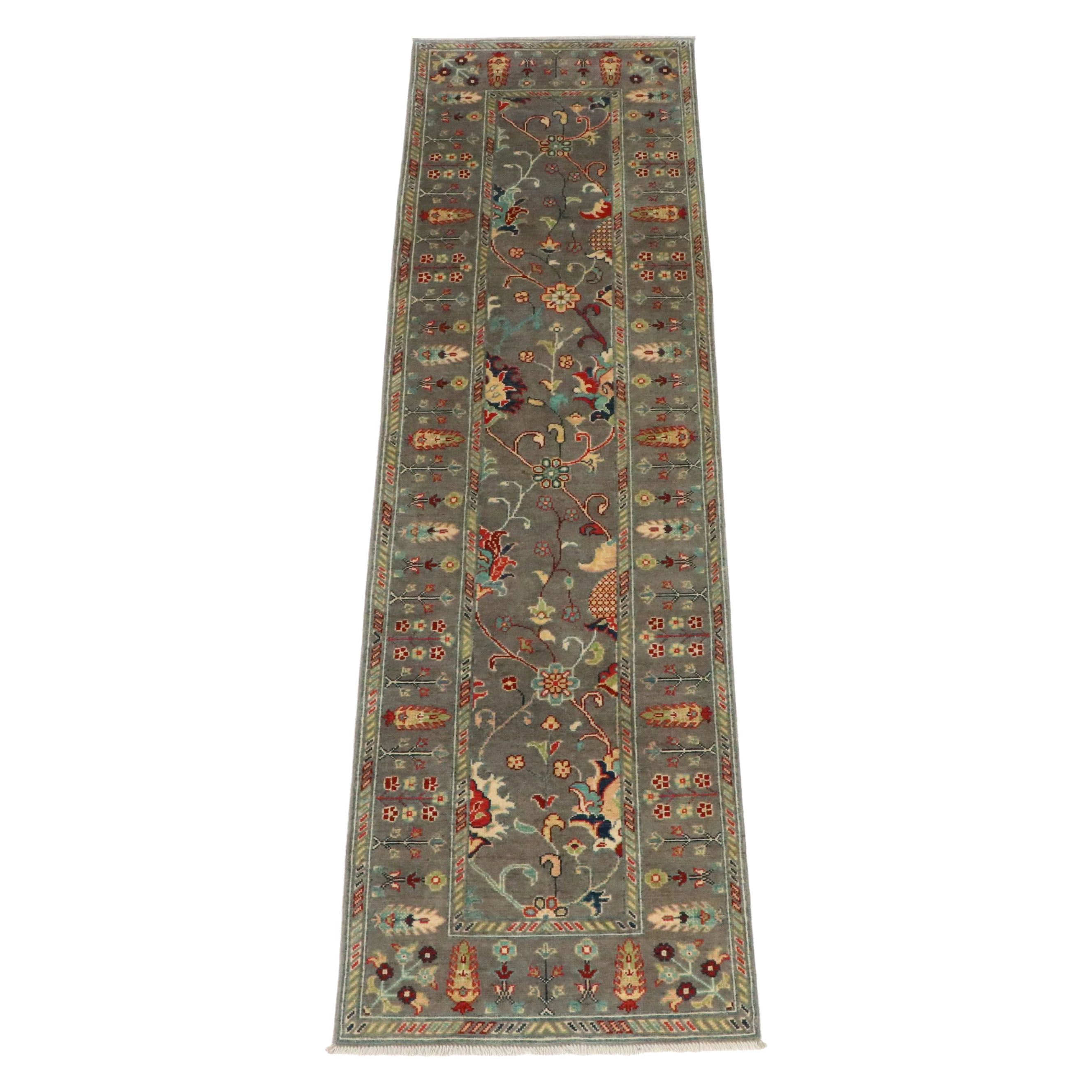 2'9 x 9'10 Hand-Knotted Pakistani Kazak Style Carpet Runner