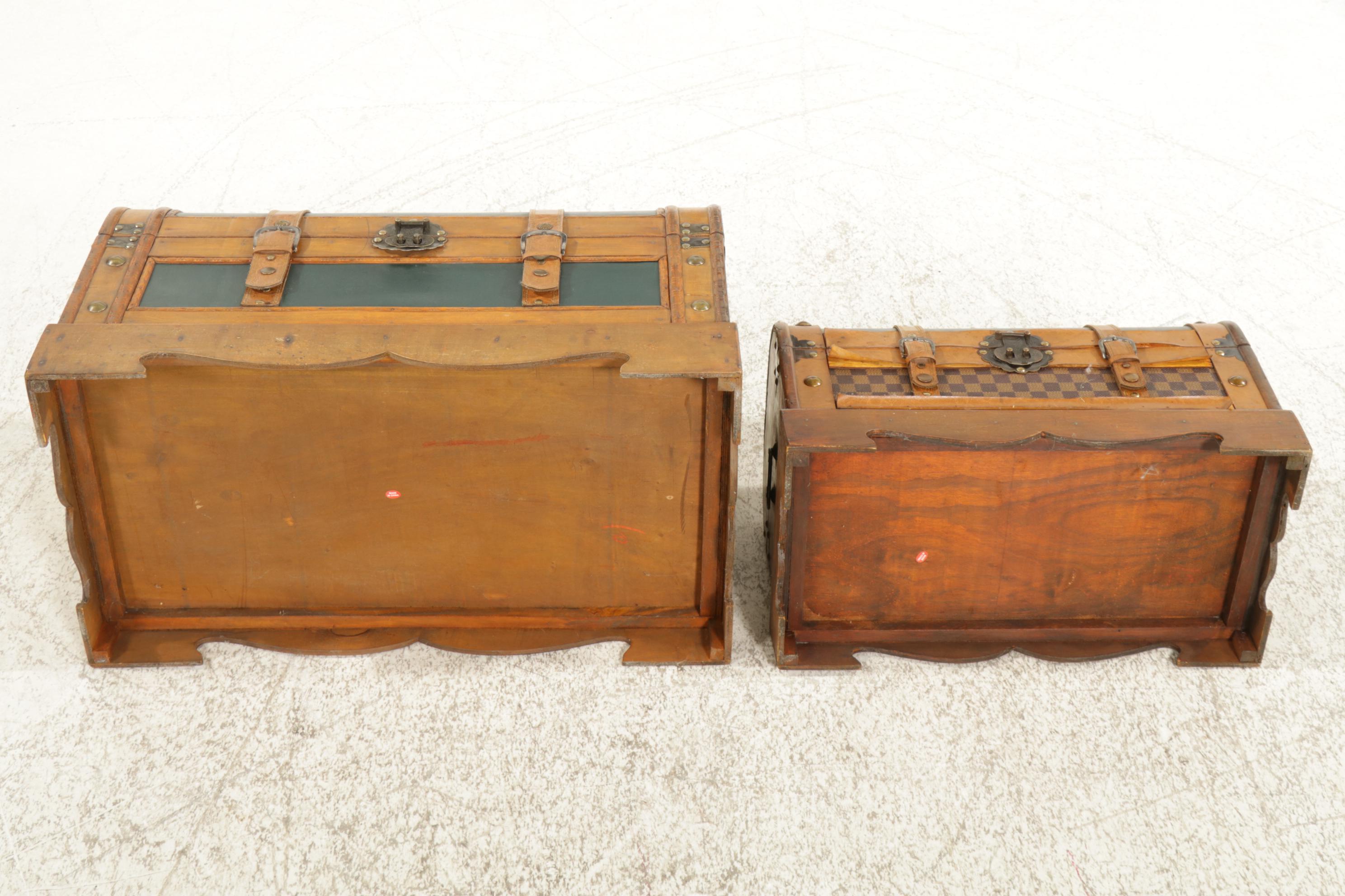 Faux Leather Nesting Storage Trunks, 21st Century