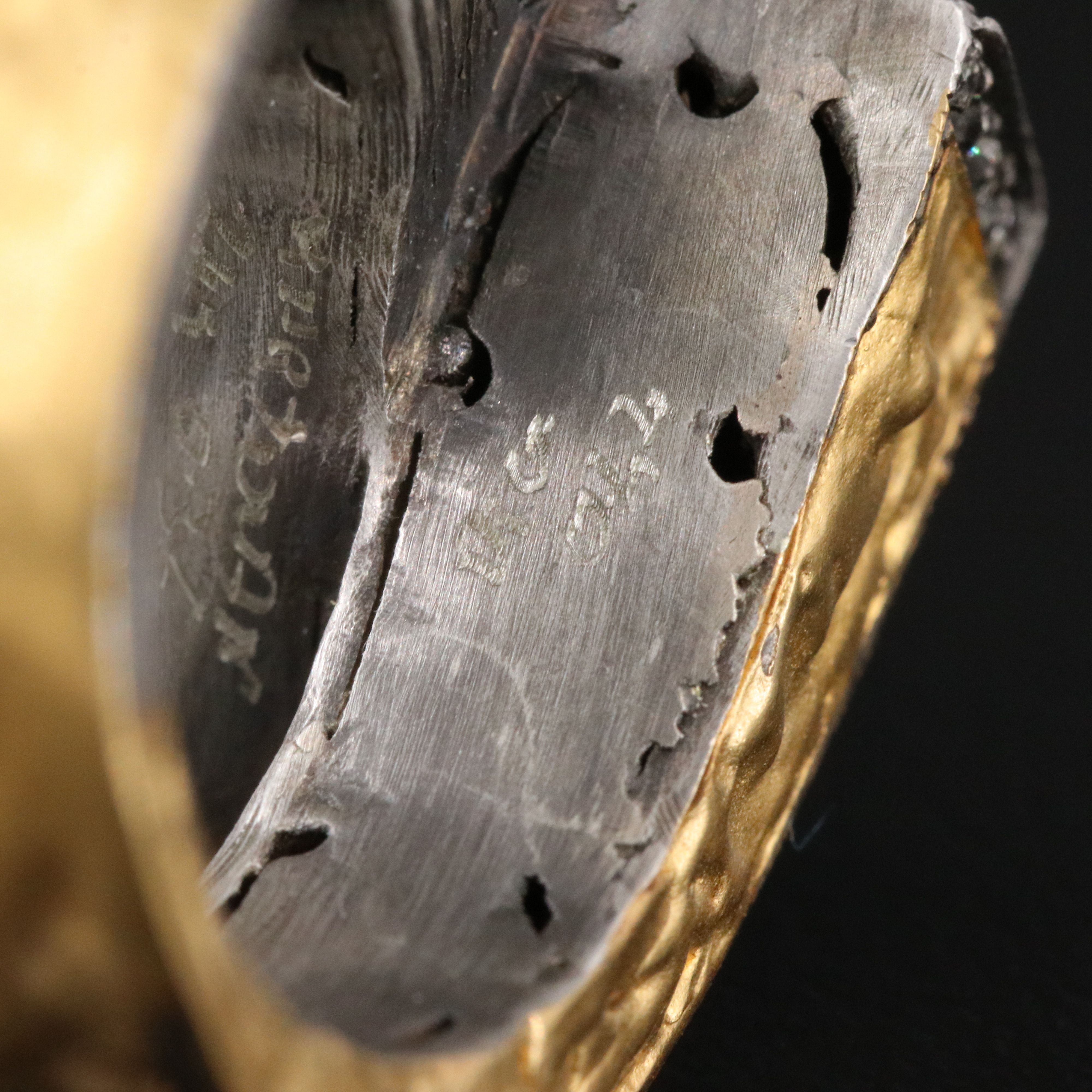 Sterling Ribbon Bypass Diamond Ring with Gold Tone