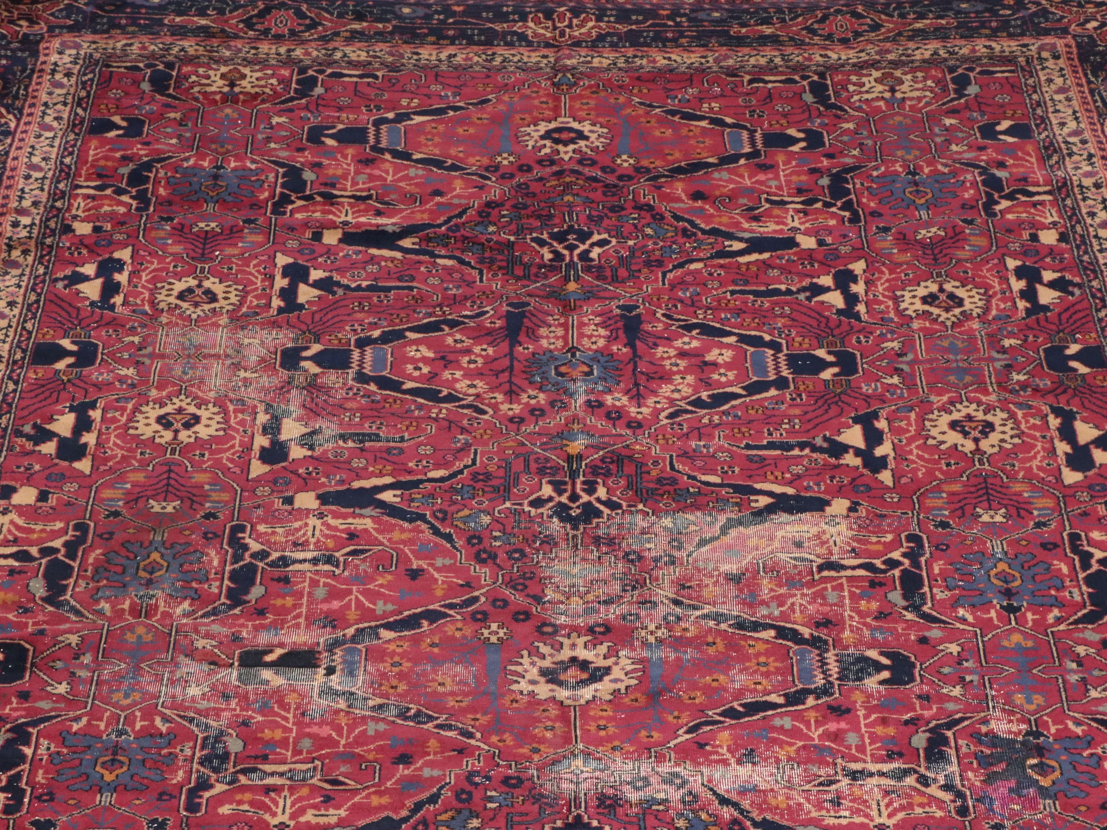 10'1 x 11'6 Hand-Knotted Persian Malayer Room-Sized Rug