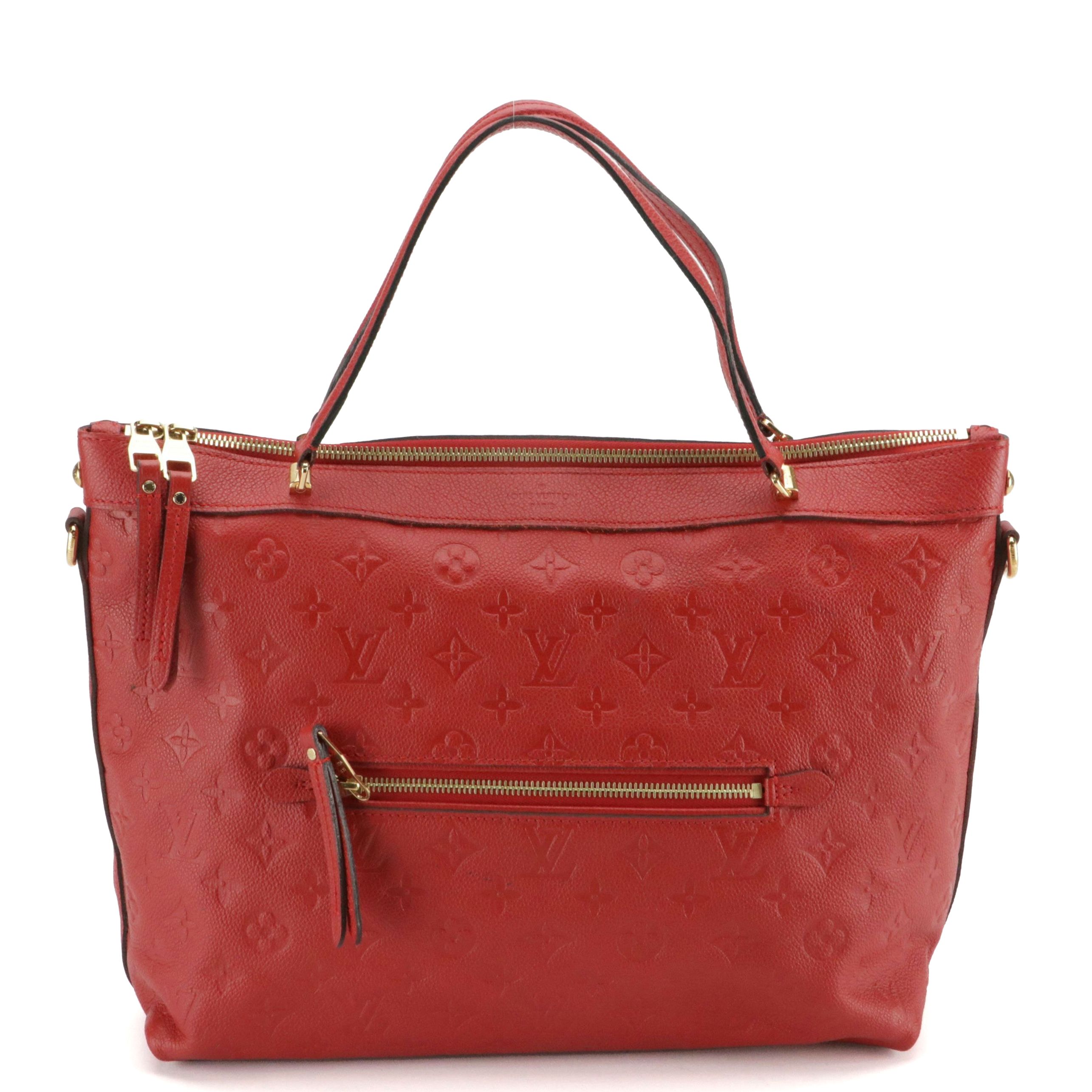 Louis Vuitton Bastille MM Two-Way Bag in Cherry Red Monogram Empreinte Leather