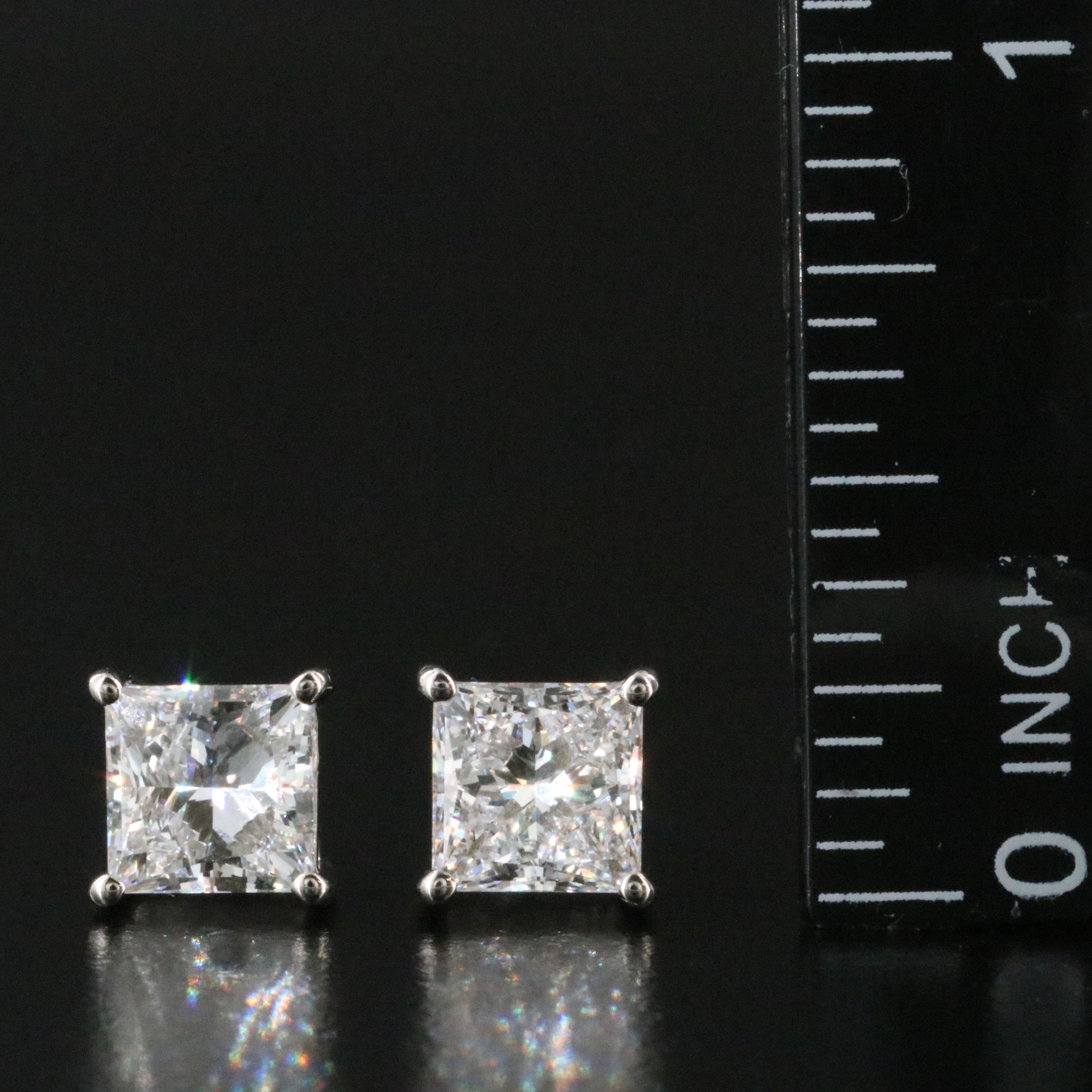 Platinum 3.14 CTW Lab Grown Diamond Stud Earrings with IGI Report
