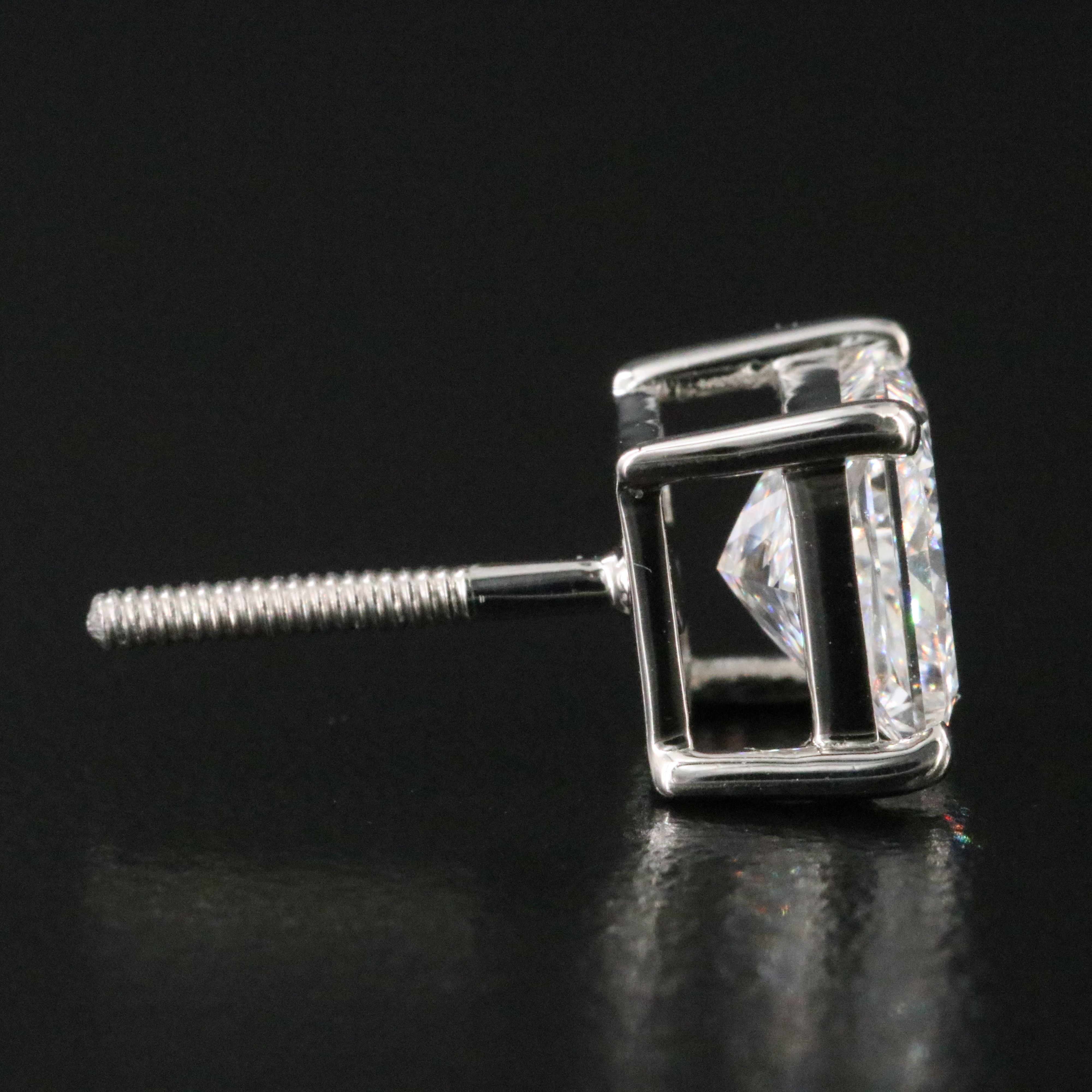 Platinum 3.14 CTW Lab Grown Diamond Stud Earrings with IGI Report