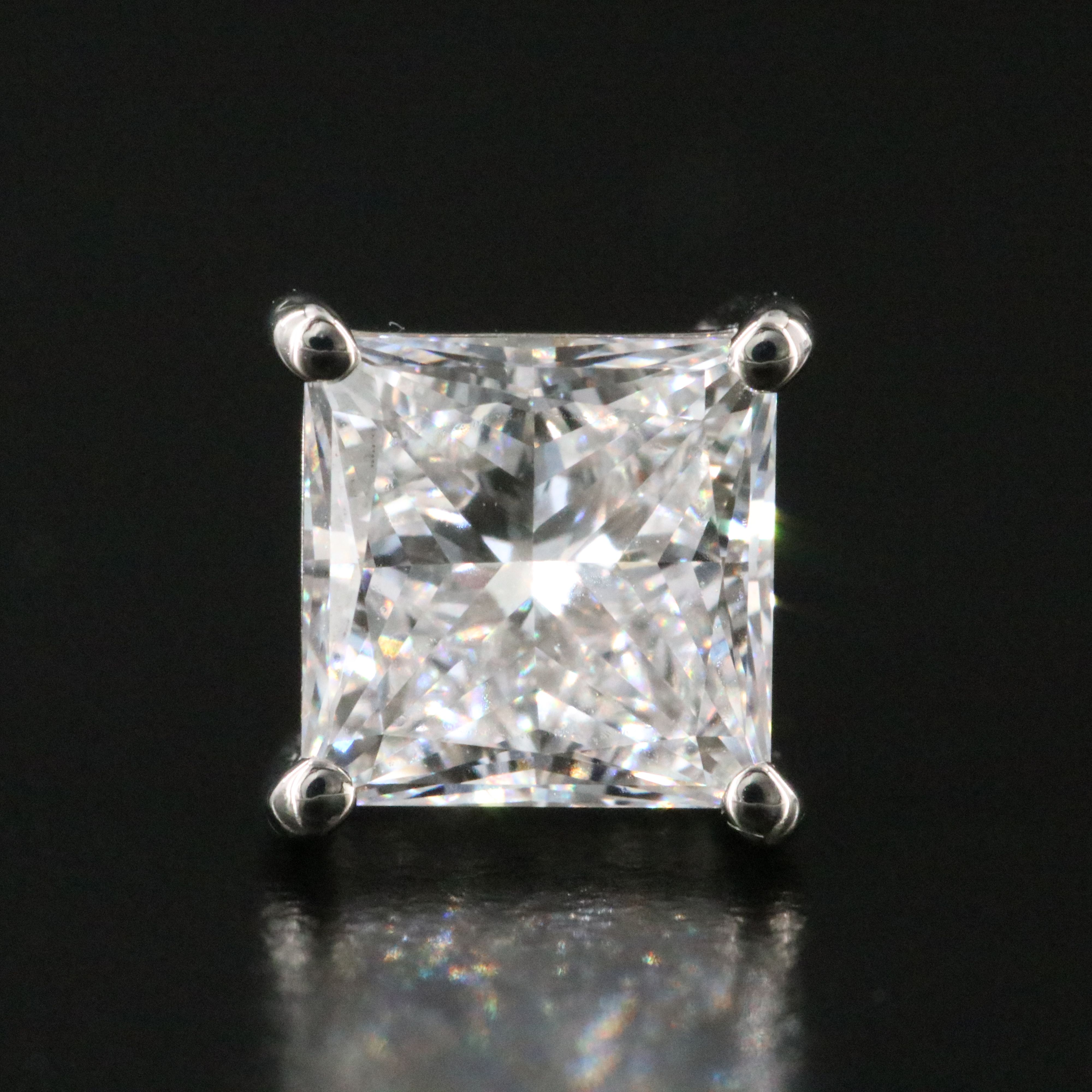 Platinum 3.14 CTW Lab Grown Diamond Stud Earrings with IGI Report