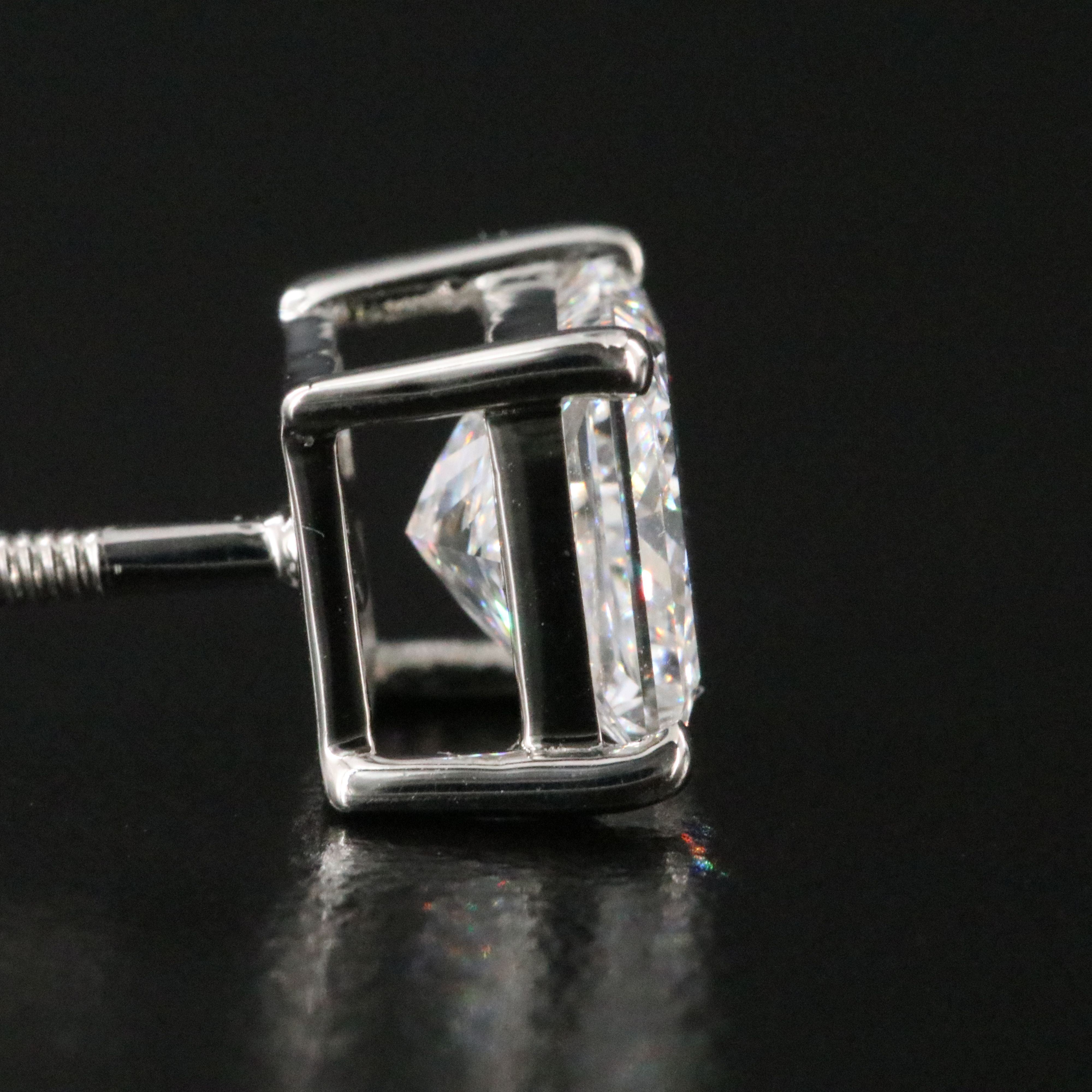 Platinum 3.14 CTW Lab Grown Diamond Stud Earrings with IGI Report