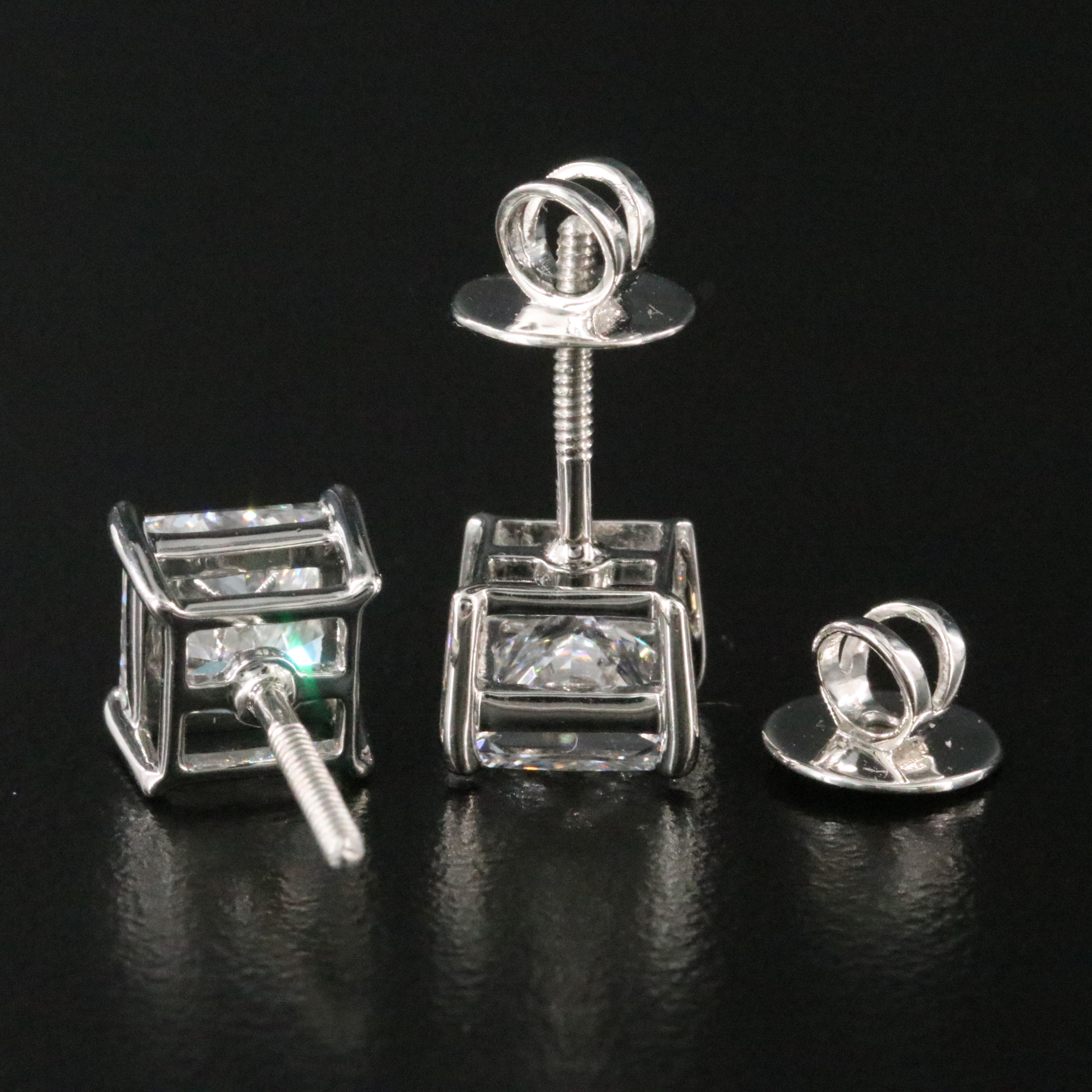 Platinum 3.14 CTW Lab Grown Diamond Stud Earrings with IGI Report