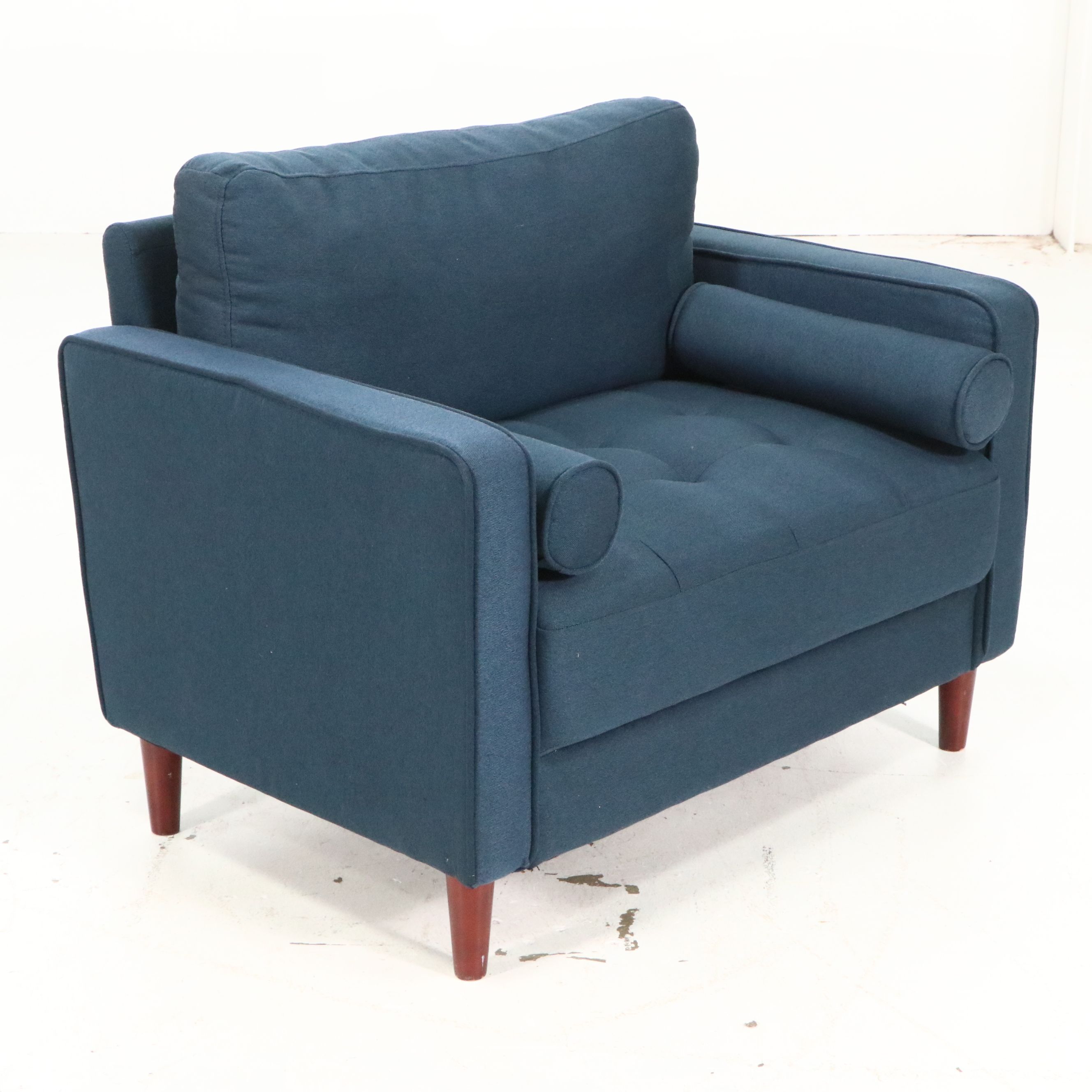 Lifestyle Solutions Contemporary Modern Armchair with Storage Ottoman