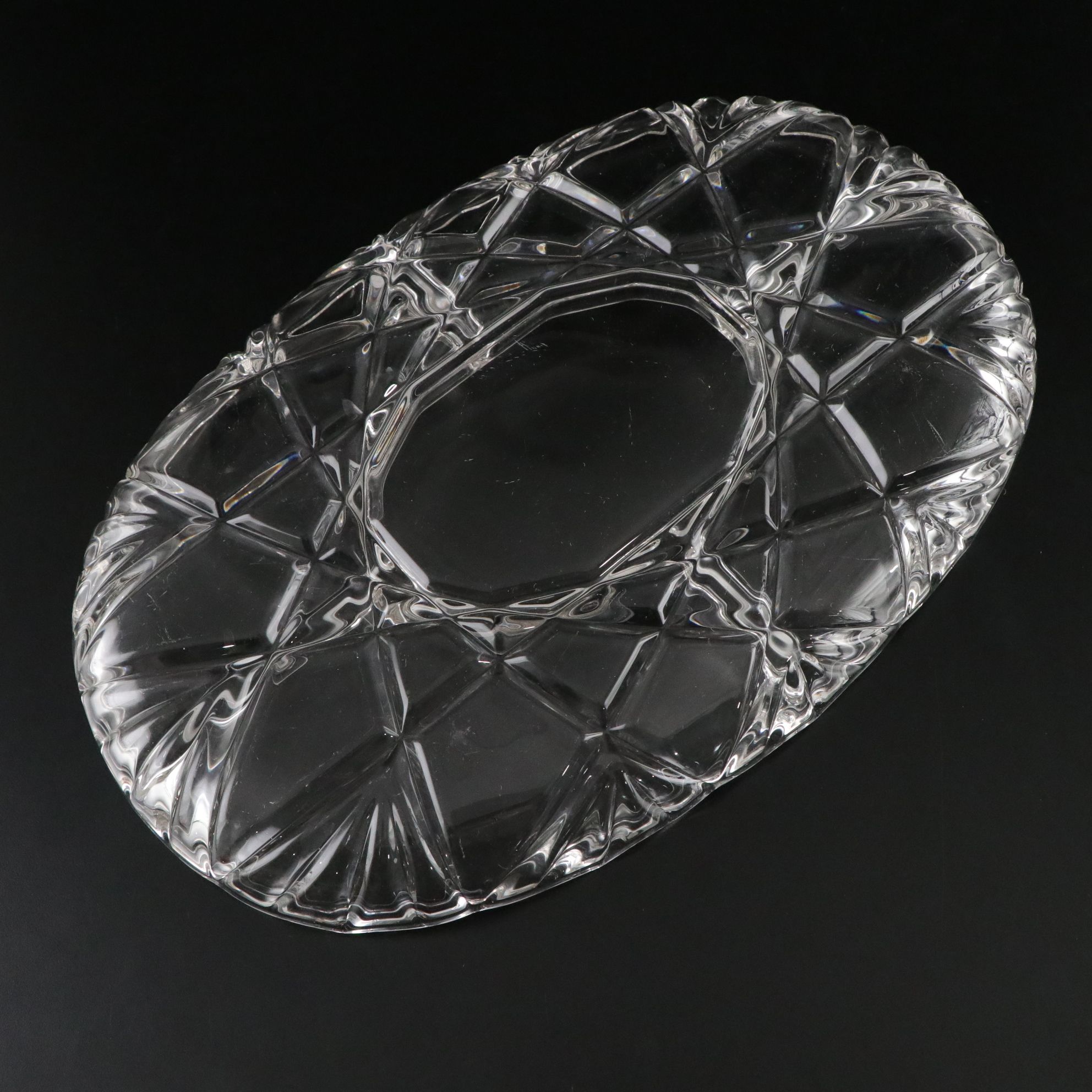 Tiffany & Co. Rock Cut Crystal Plate, Mikasa "Hampshire" Relish Dish & More
