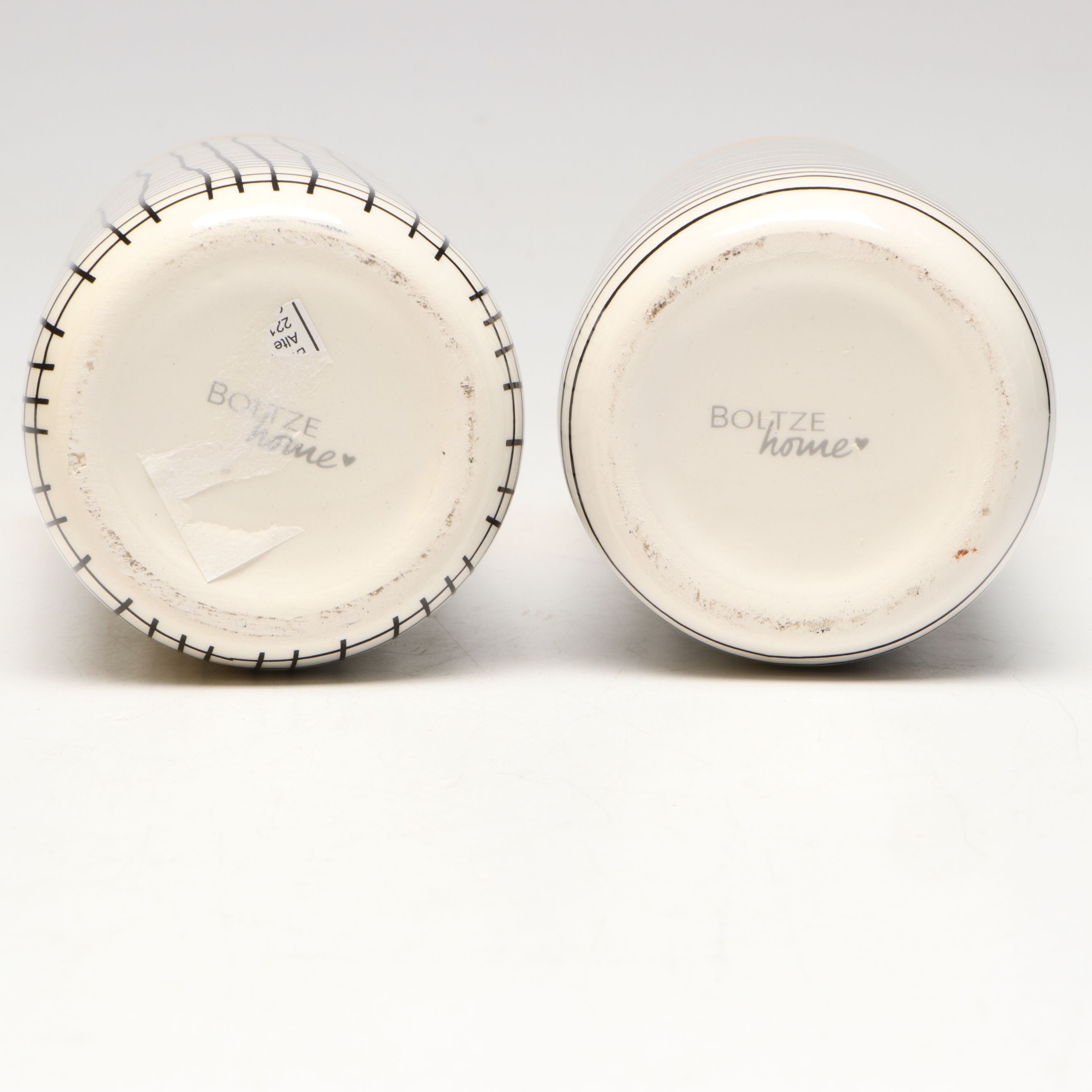 Geometric Yellow Ceramic Vases with Bottles and Tray