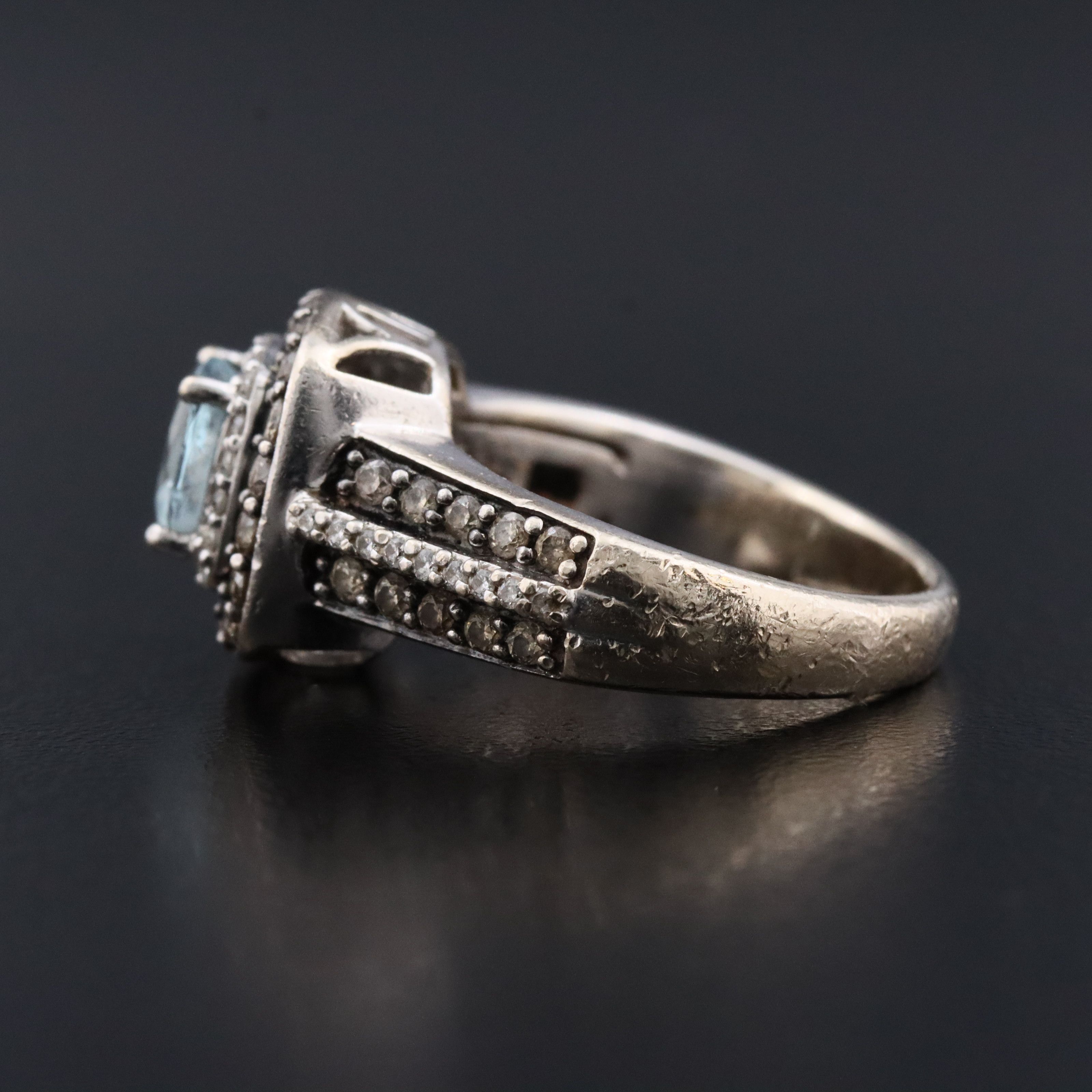 Le Vian 14K Aquamarine and Diamond Ring Featuring Fancy Brown