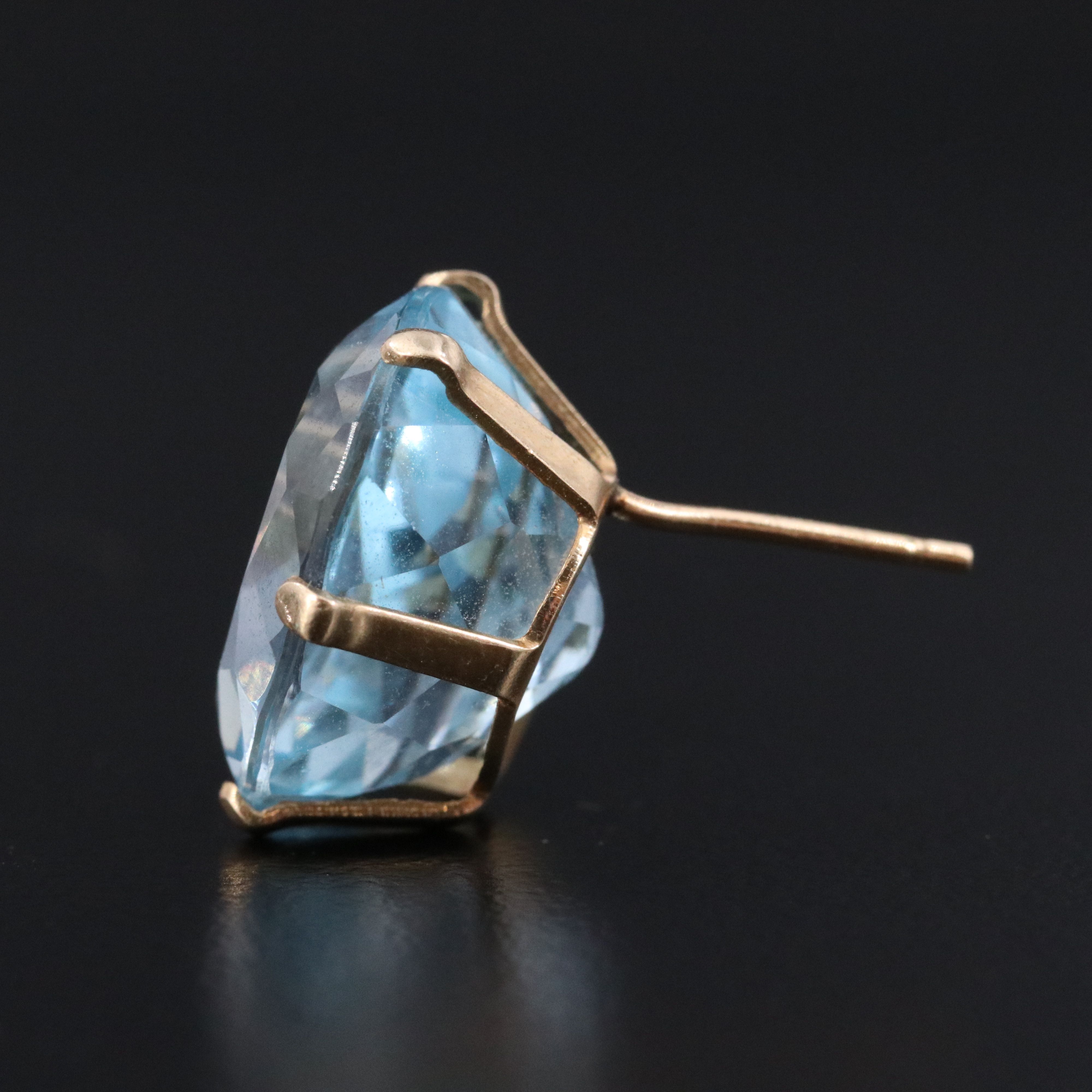 14K 20.10 CTW Blue Topaz Stud Earrings