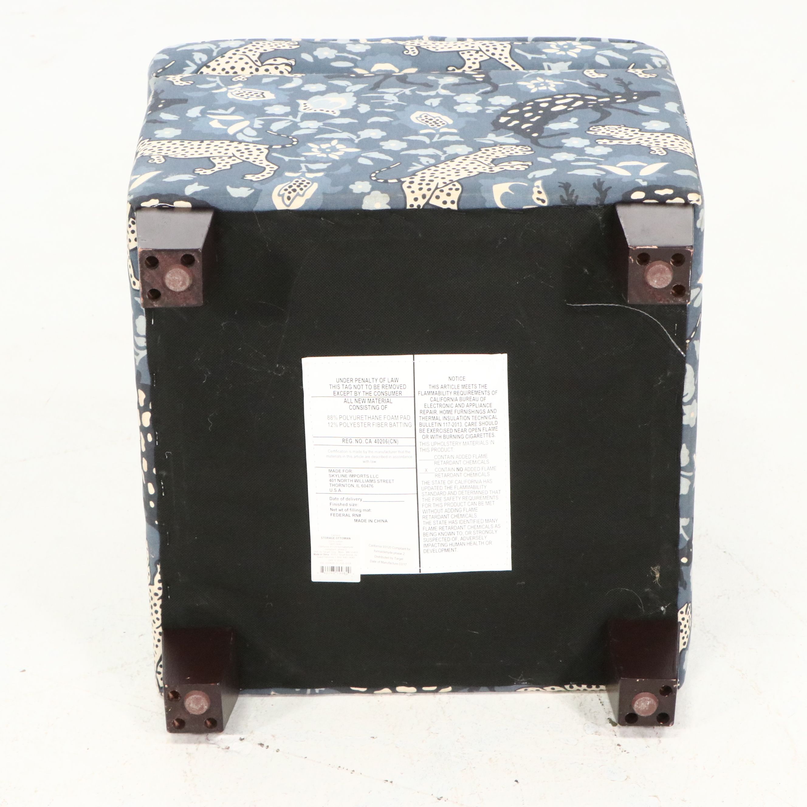 Lifestyle Solutions Contemporary Modern Armchair with Storage Ottoman