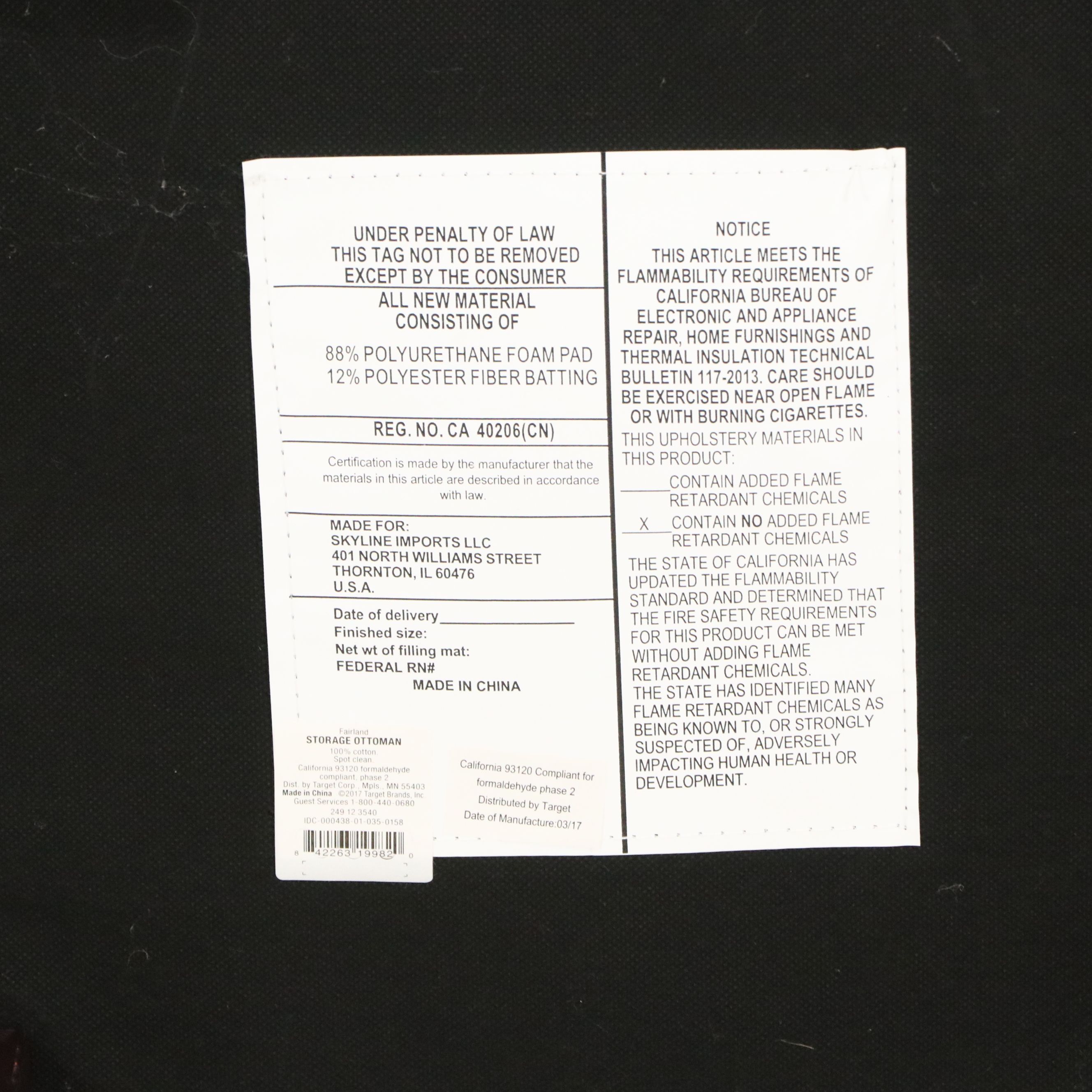 Lifestyle Solutions Contemporary Modern Armchair with Storage Ottoman