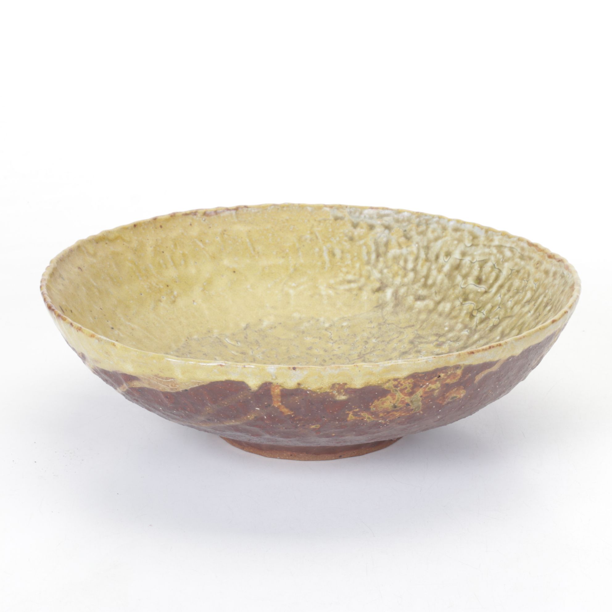 Artisan Wheel-Thrown Pottery Bowl with Textured and Glazed Finish