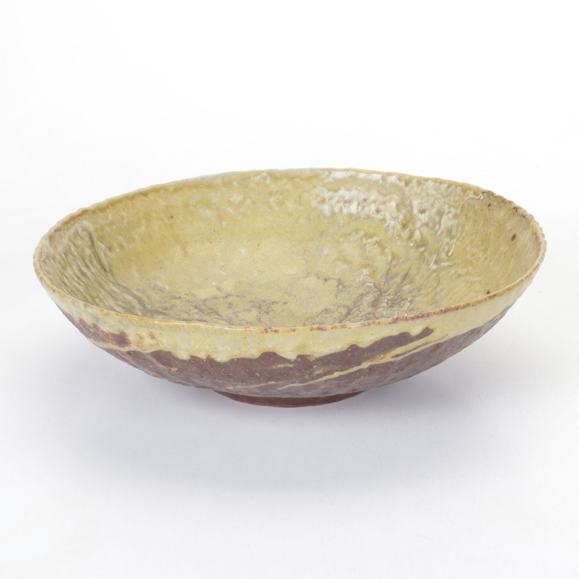 Artisan Wheel-Thrown Pottery Bowl with Textured and Glazed Finish