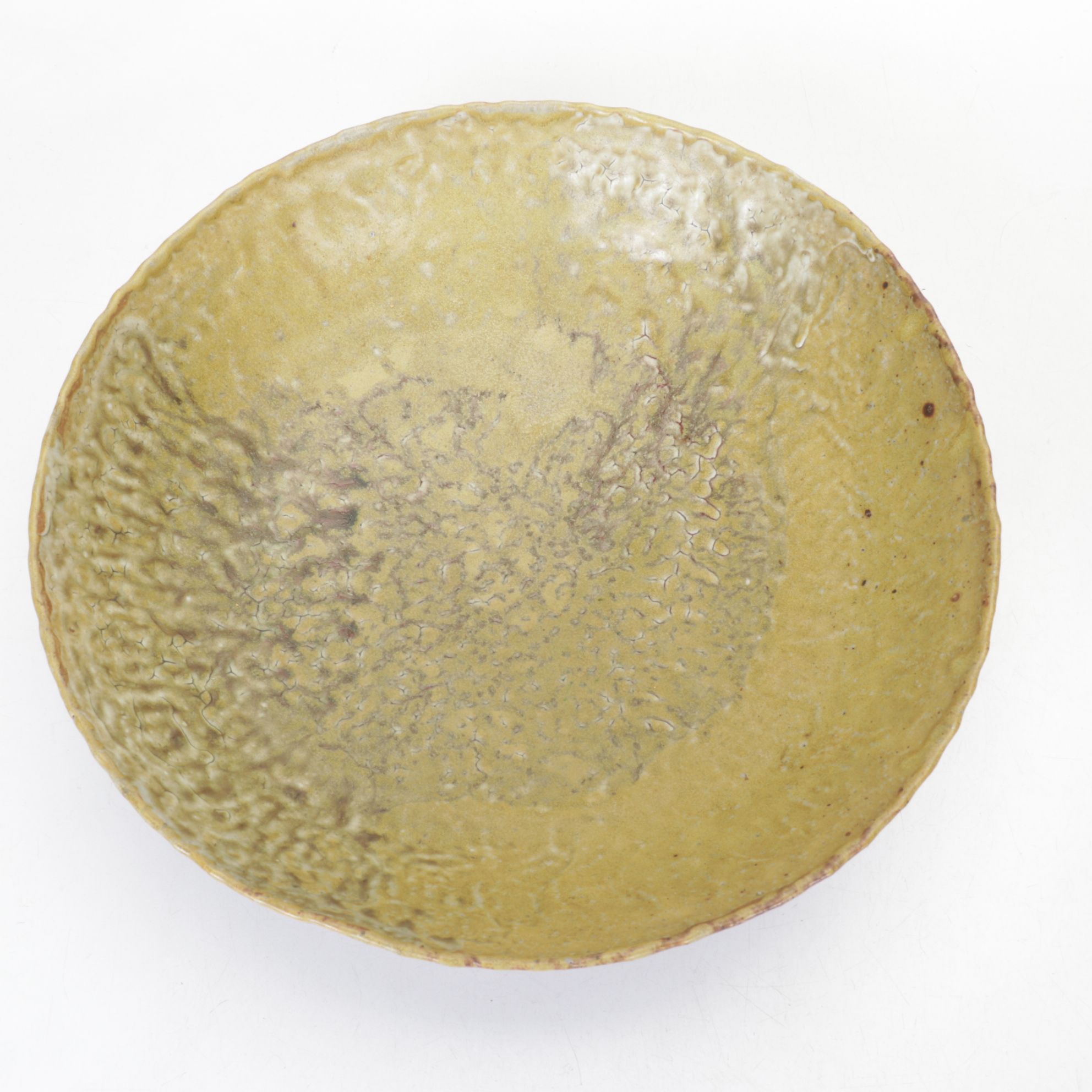 Artisan Wheel-Thrown Pottery Bowl with Textured and Glazed Finish