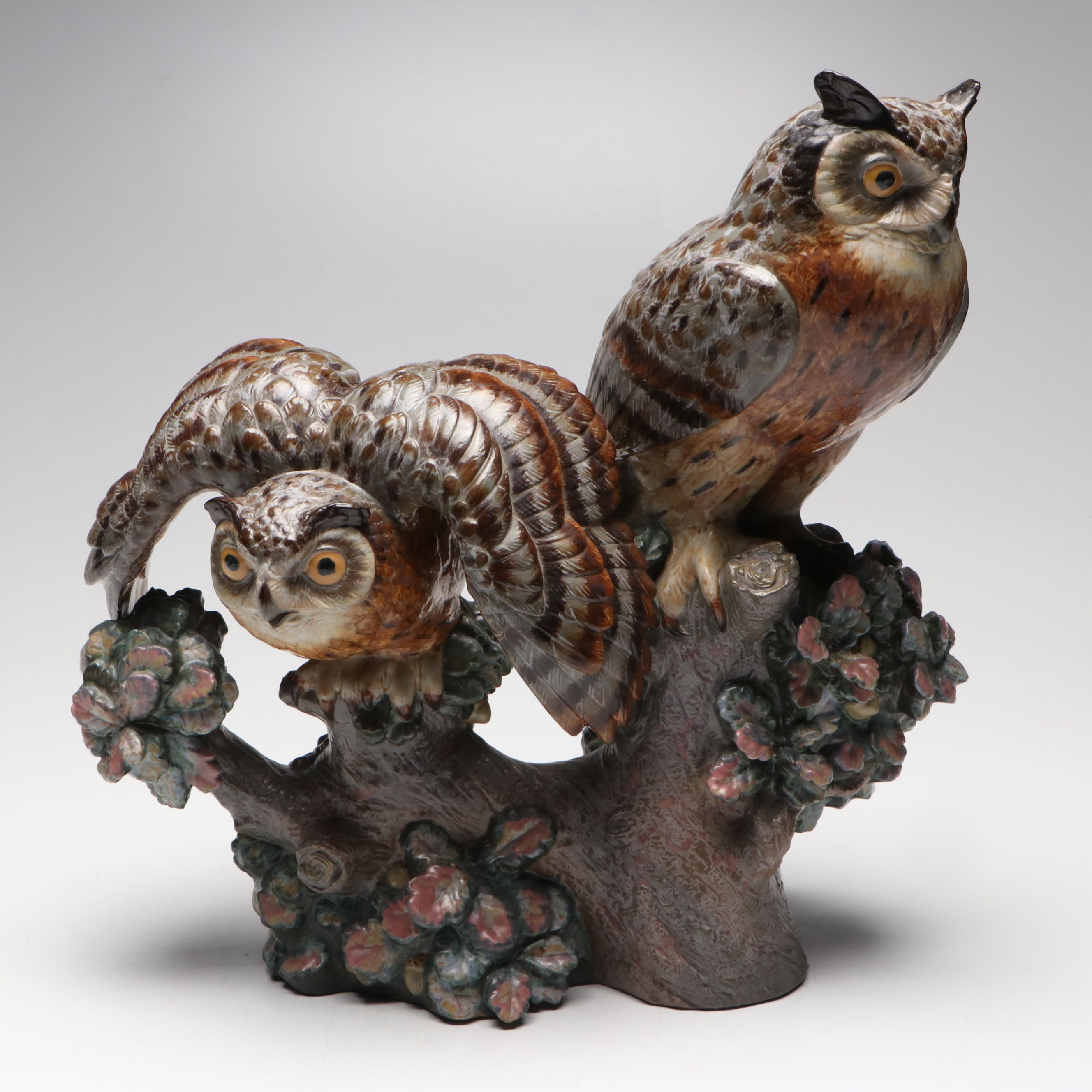 Lladró Limited Edition "Eagle Owls" Figurine Designed by Antonio Ballester