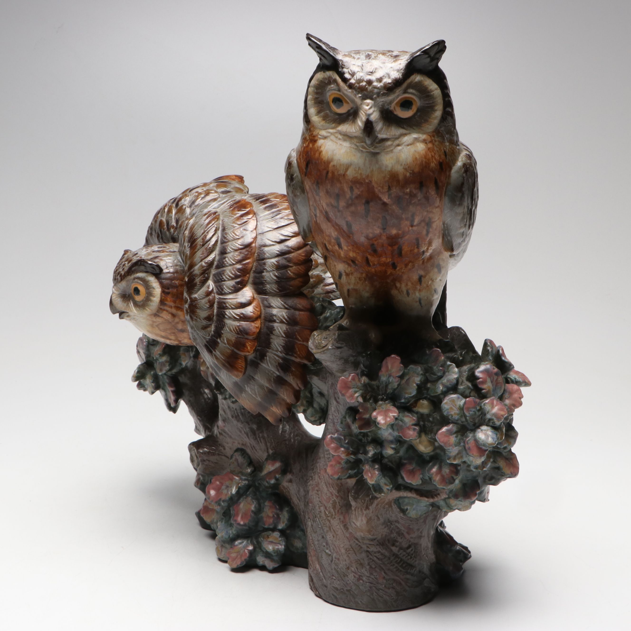 Lladró Limited Edition "Eagle Owls" Figurine Designed by Antonio Ballester