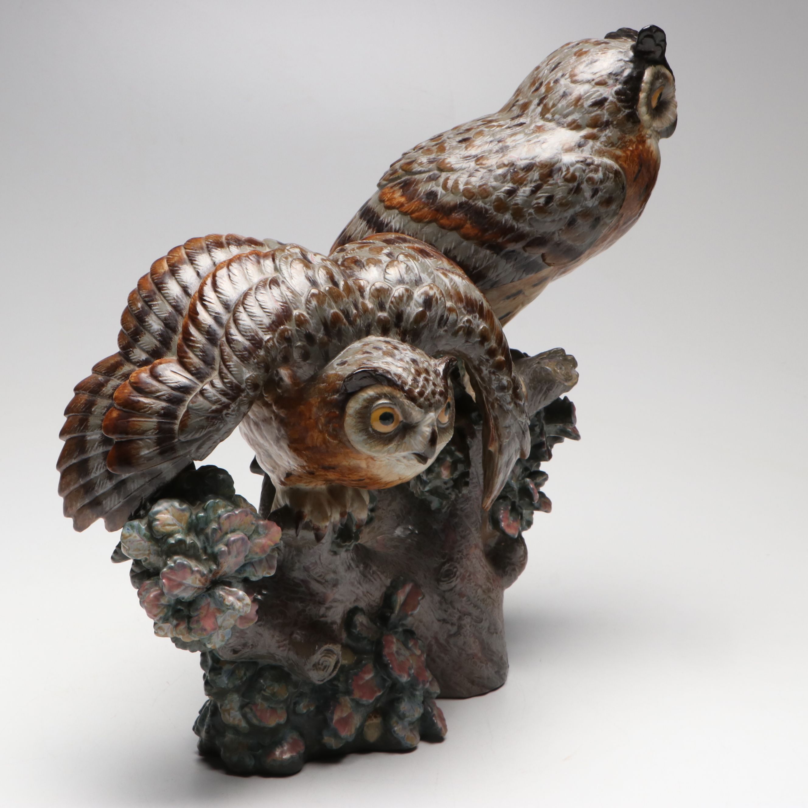 Lladró Limited Edition "Eagle Owls" Figurine Designed by Antonio Ballester