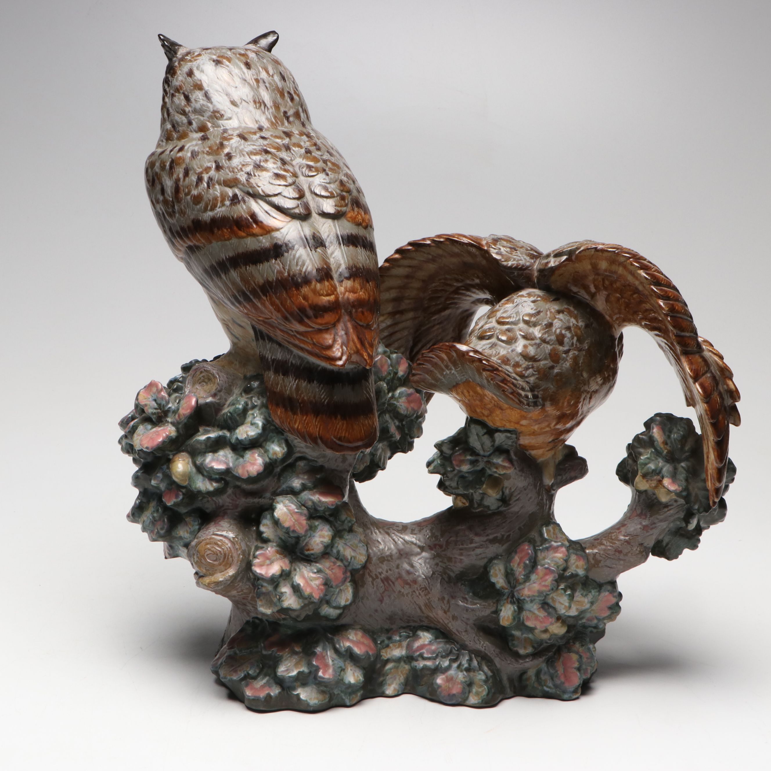 Lladró Limited Edition "Eagle Owls" Figurine Designed by Antonio Ballester